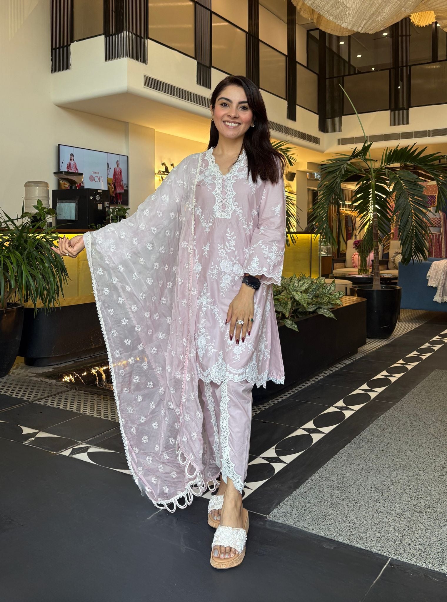 Jaitri Supima Cotton Dusty Pink Kurta Set