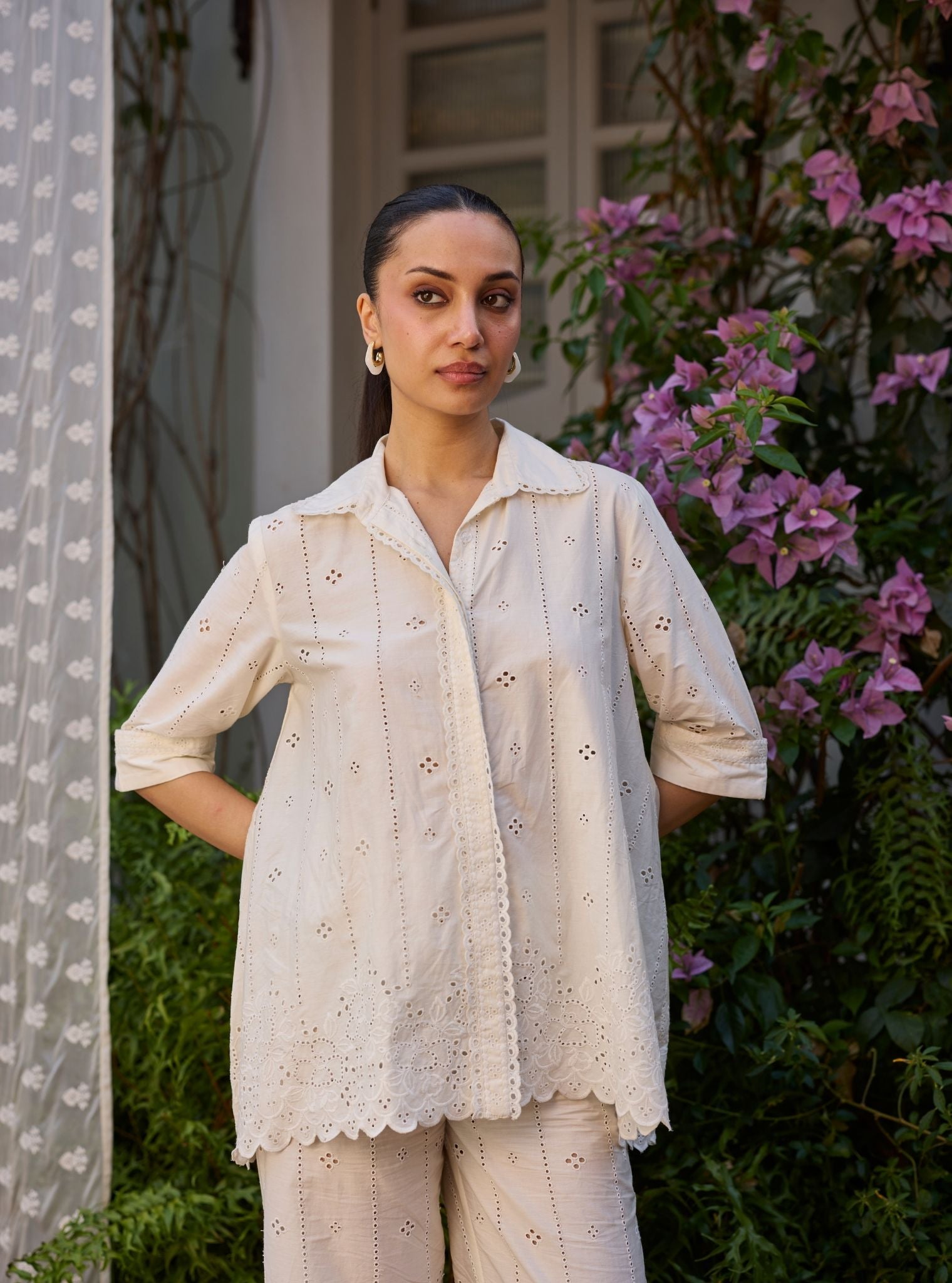 Tamara Supima Cotton Off White Co-ord Set