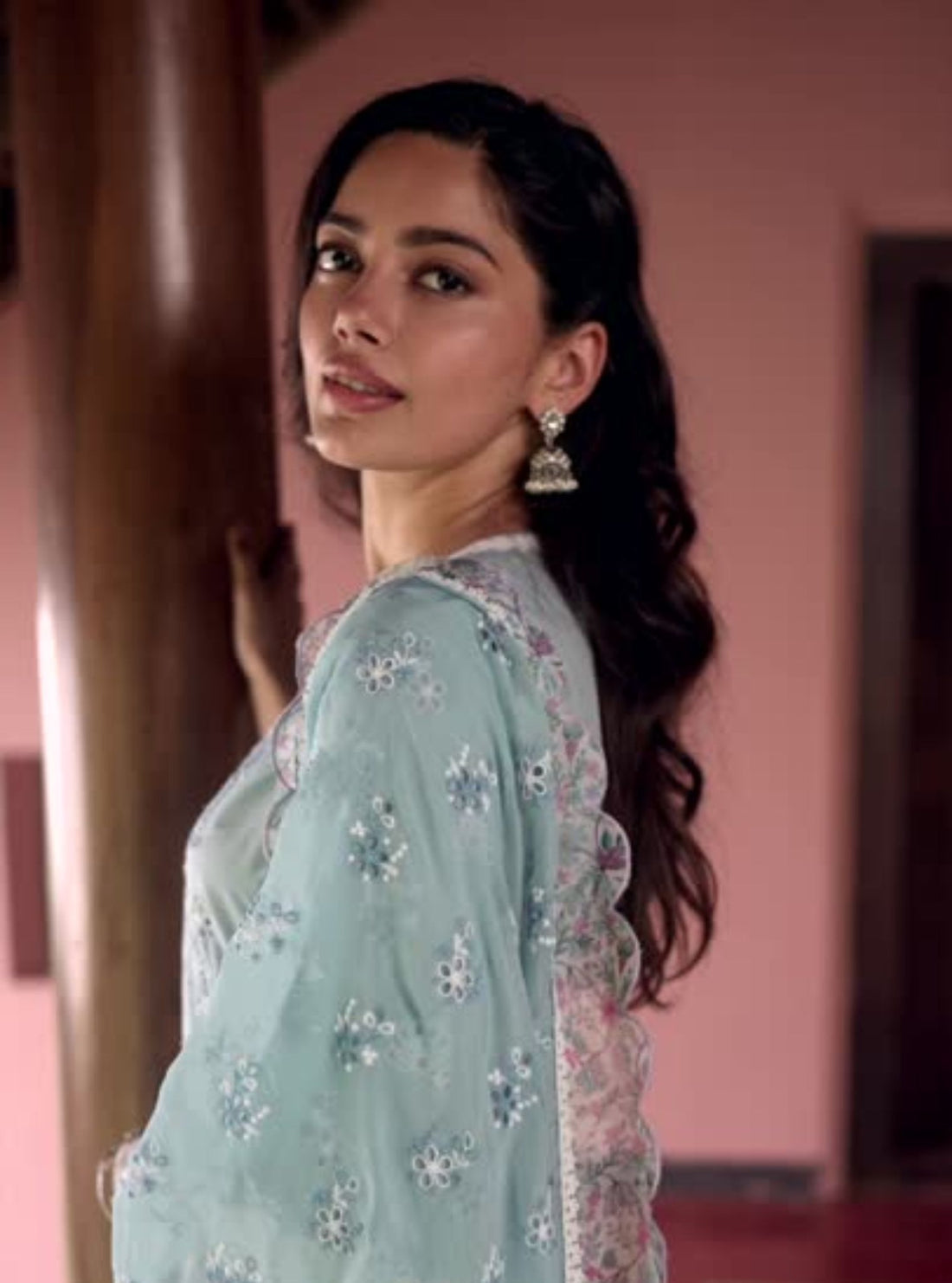 Mulmul Organza Nair Light Green Dupatta main image 0