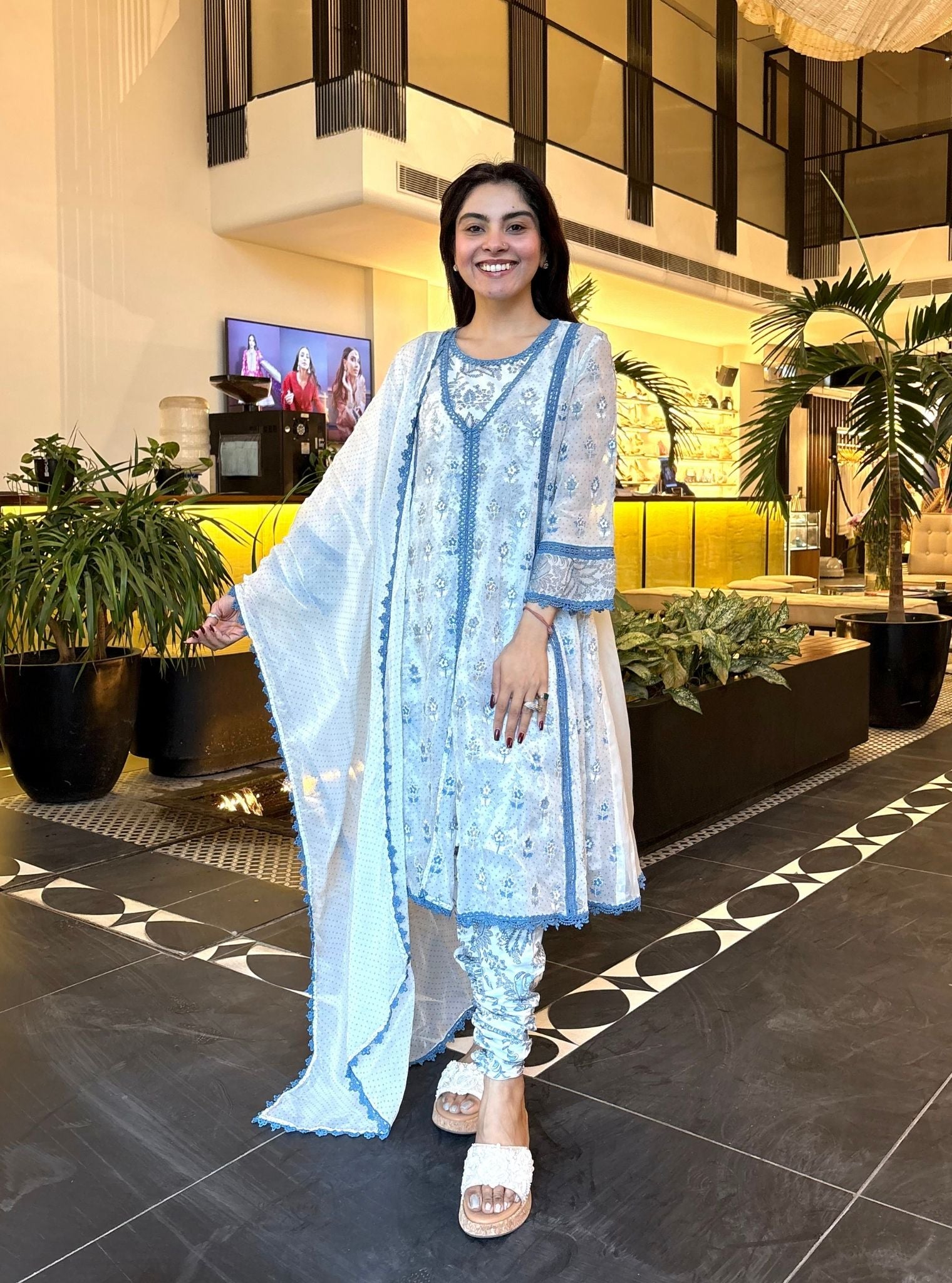 Leilani Organza Blue Kurta Set
