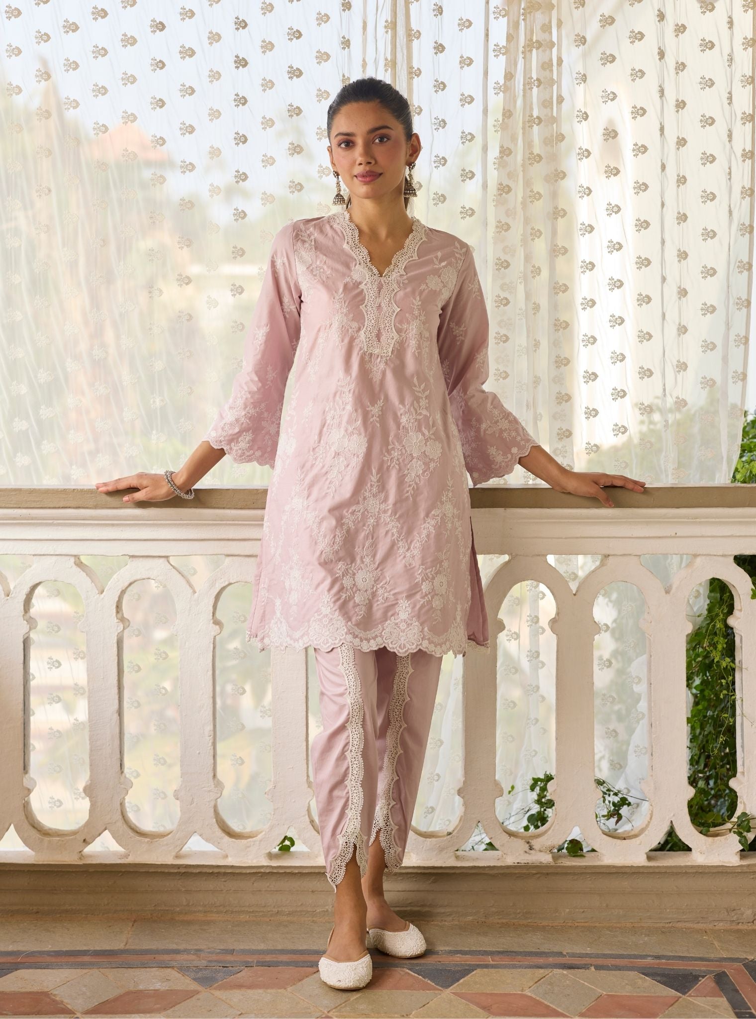 Jaitri Supima Cotton Dusty Pink Kurta Set