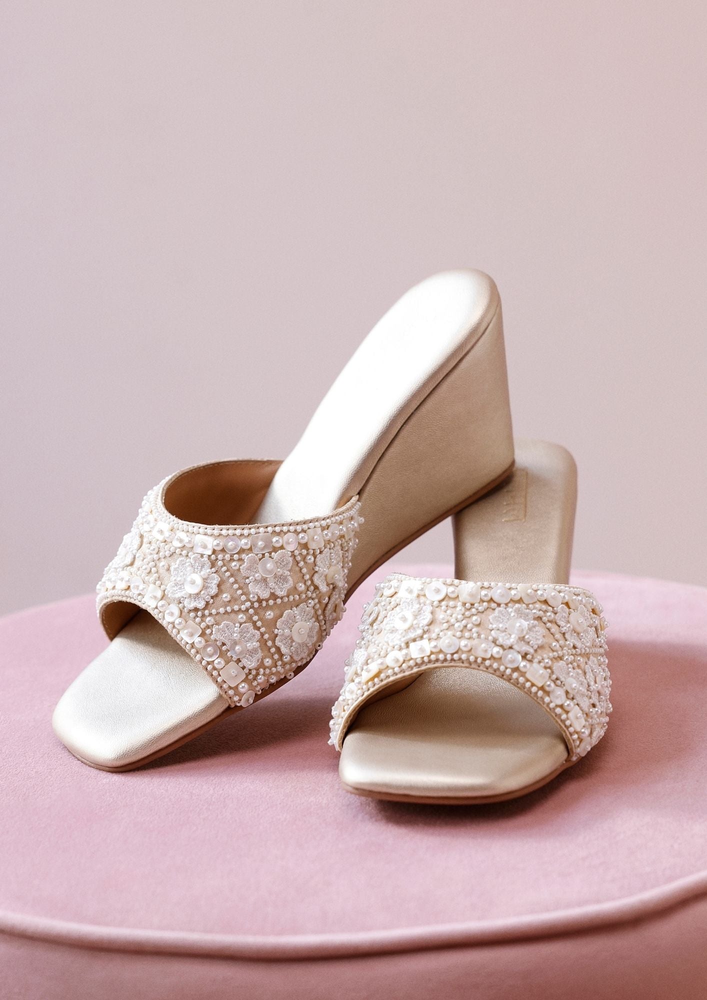 Carnation Light Gold Wedge Heel
