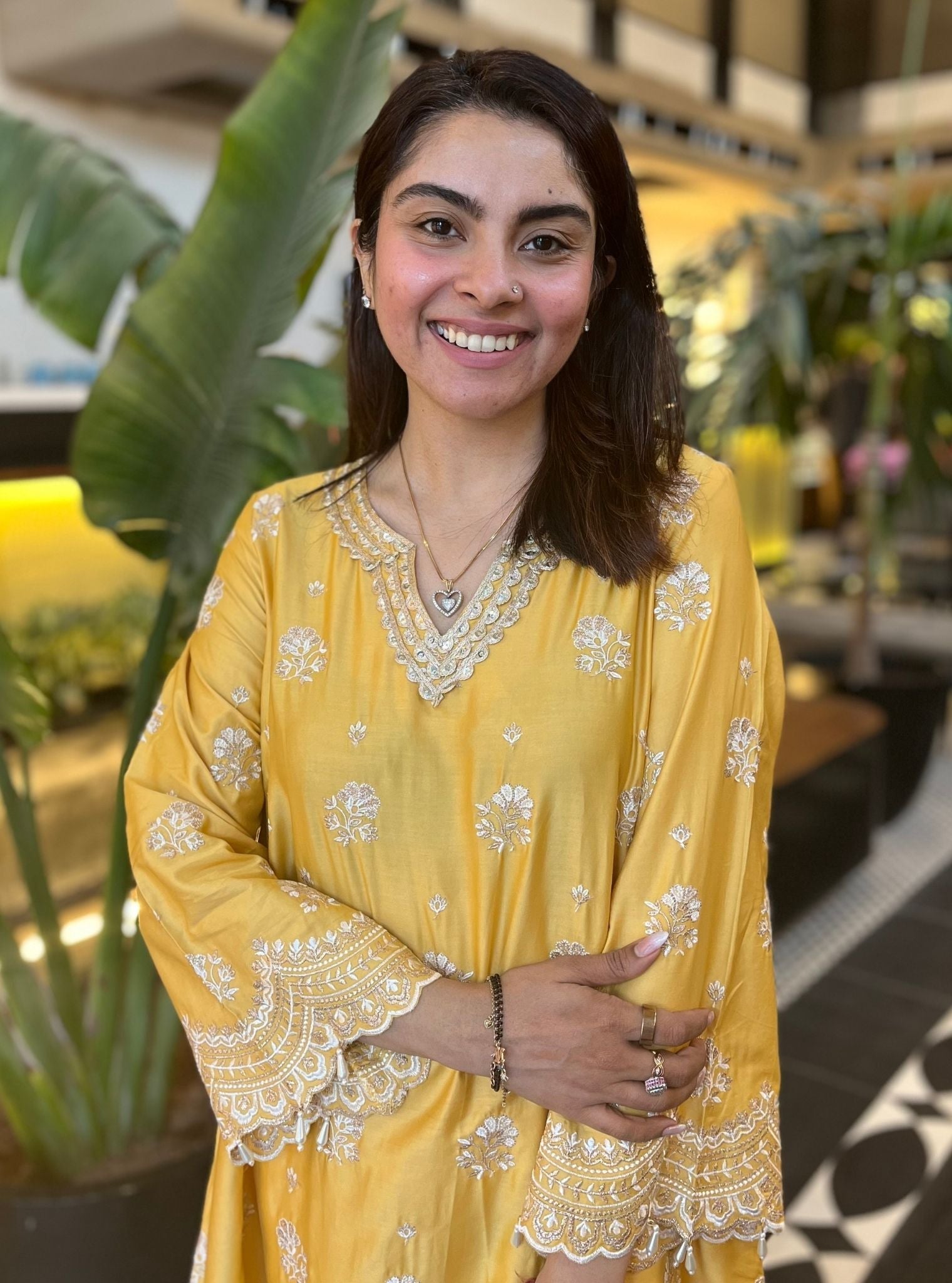 Mehar Pima Yellow Kurta Set