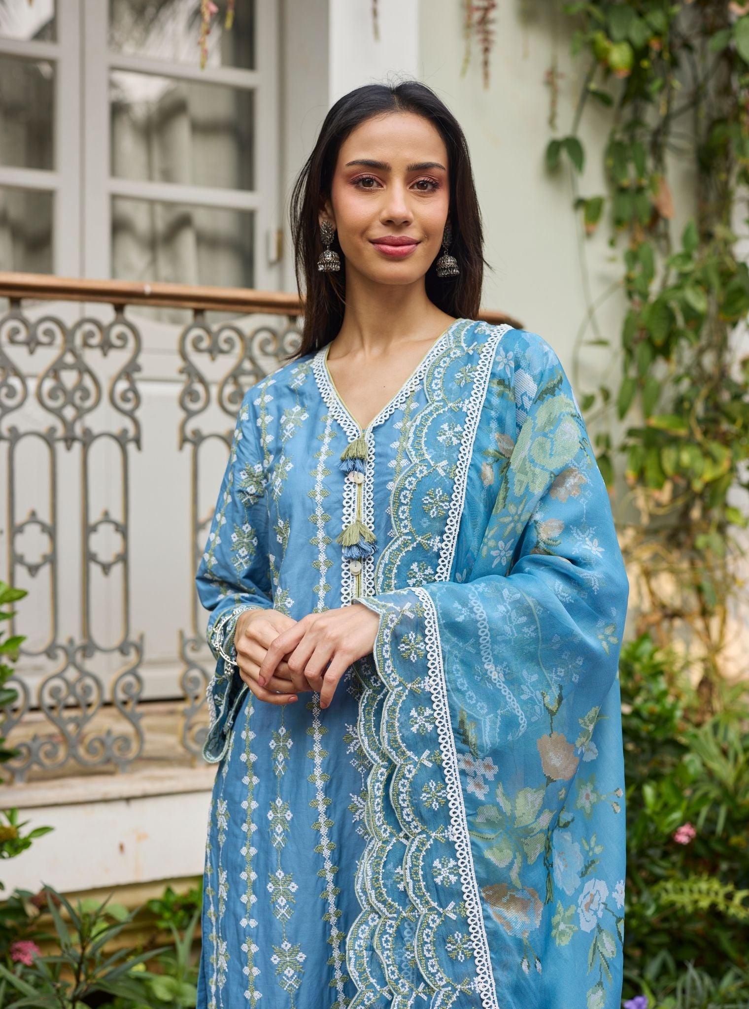 Mua Supima Cotton Steel Blue Kurta Set