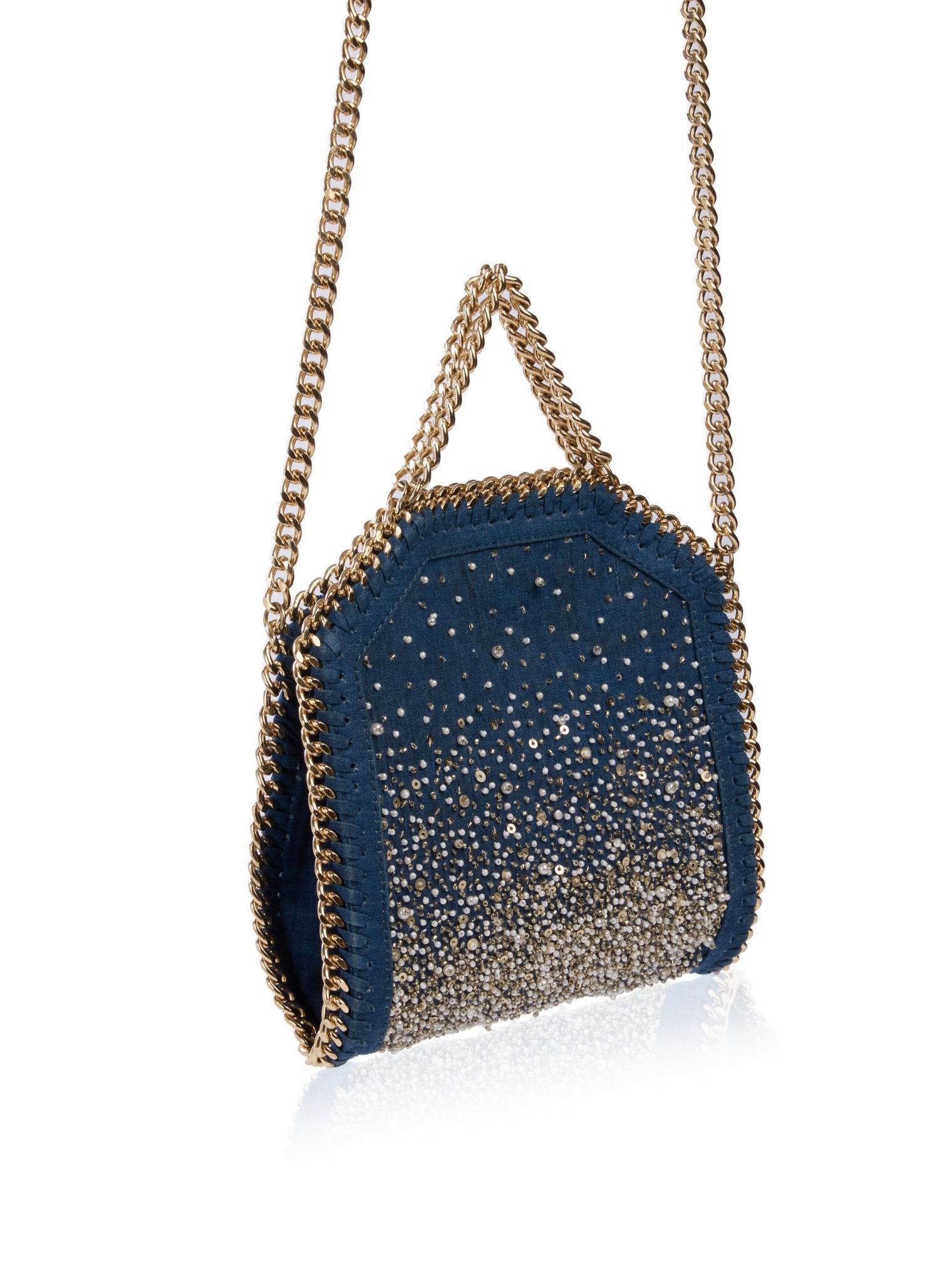Denim Disco Hand Embroidered Sling Bag