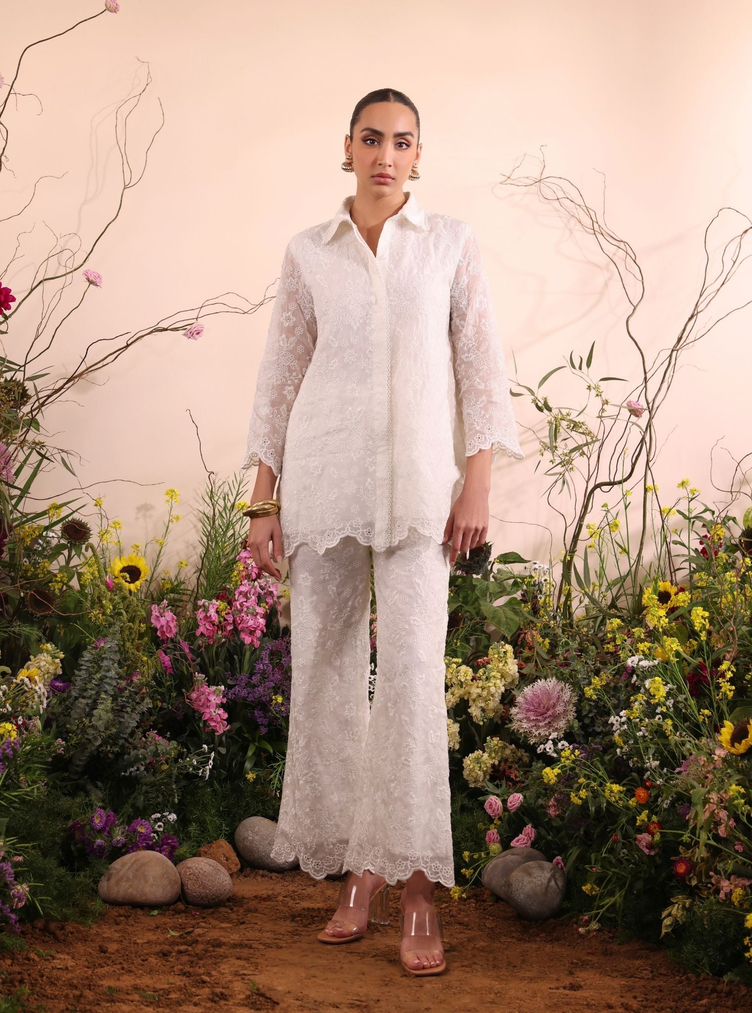 Lev Organza Off White Co-ord Set