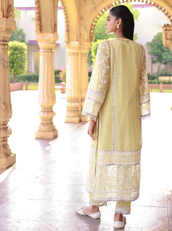 Taroa Organza Lime Kurta Set