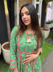 Melenia Supima Cotton Off White Anarkali Kurta Set main image 0