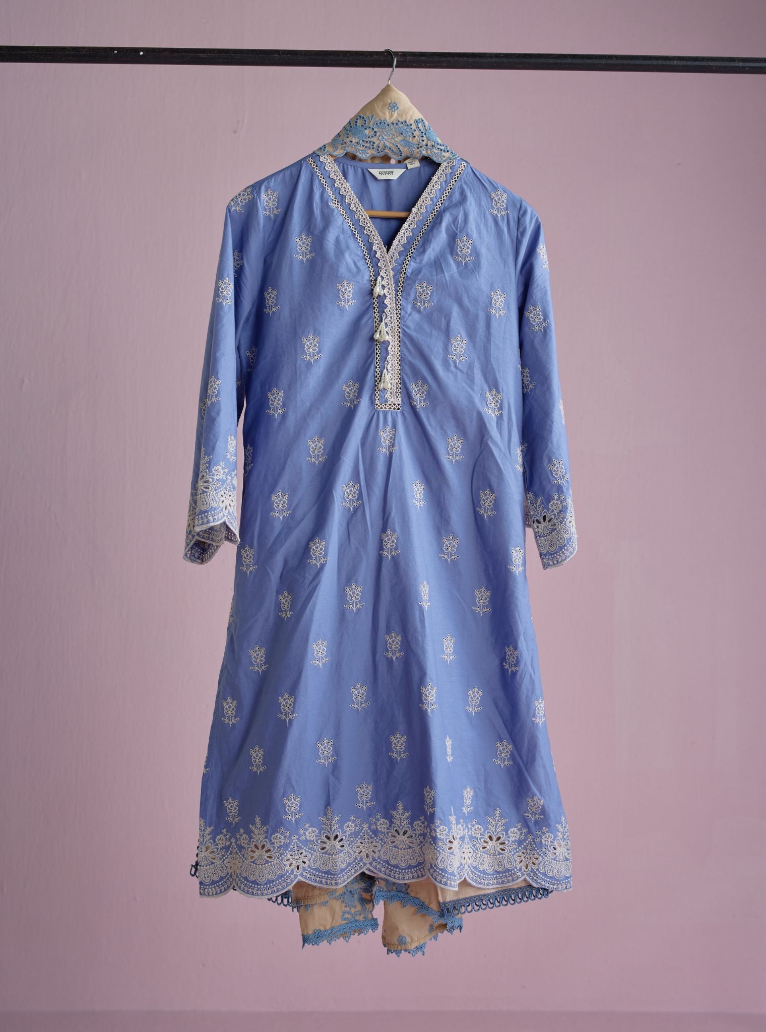 Leniya Supima Cotton Denim Kurta Set