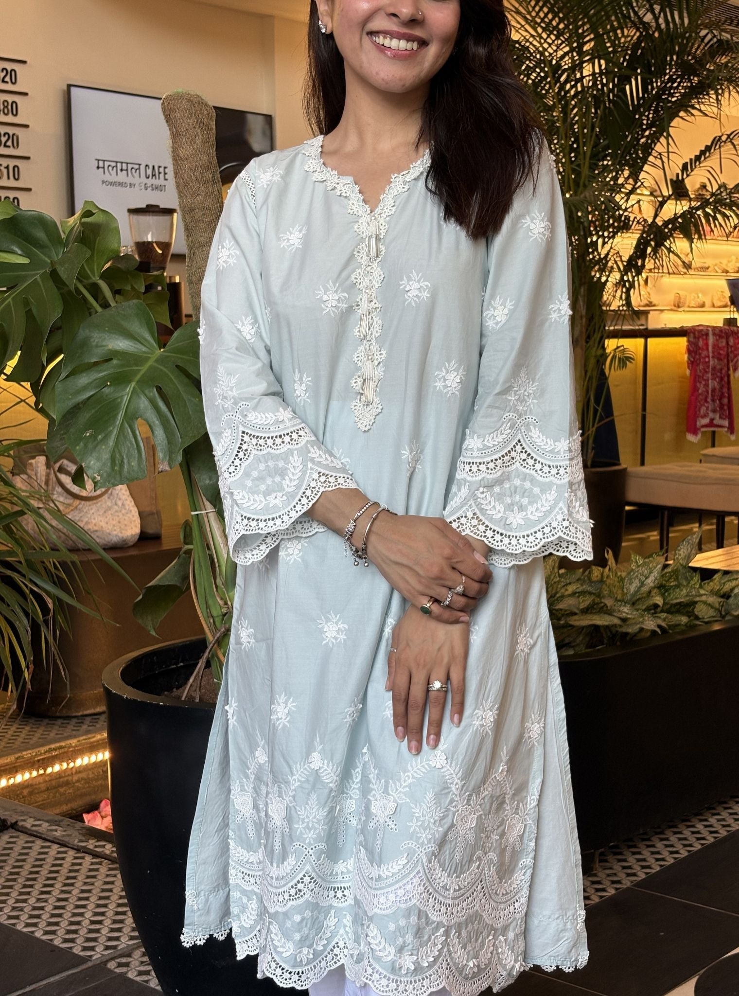 Acoi Supima Cotton Blue Kurta Set