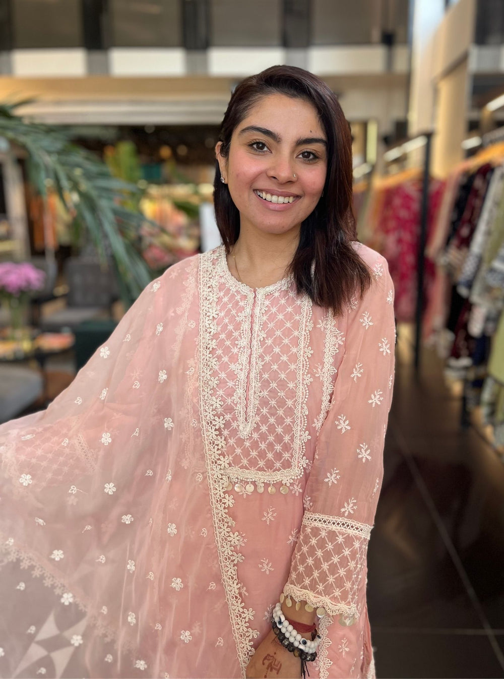 Mulmul Organza Mangalam Onion Pink Dupatta