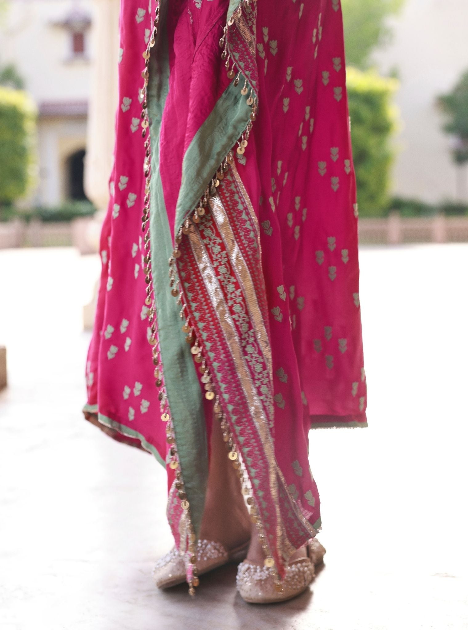 Nishaya Fuschia Bemberg Satin Kaftan