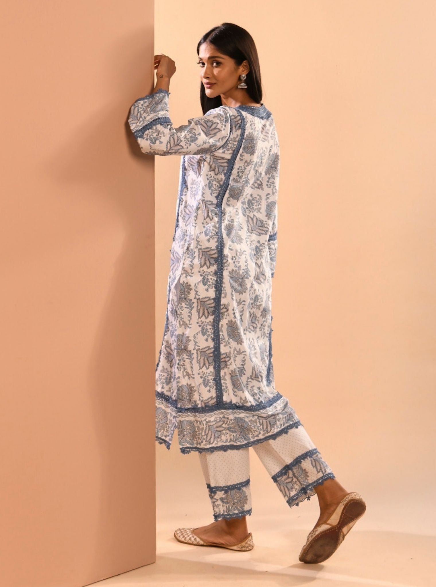 Mulmul Cotton Esti Blue Pant