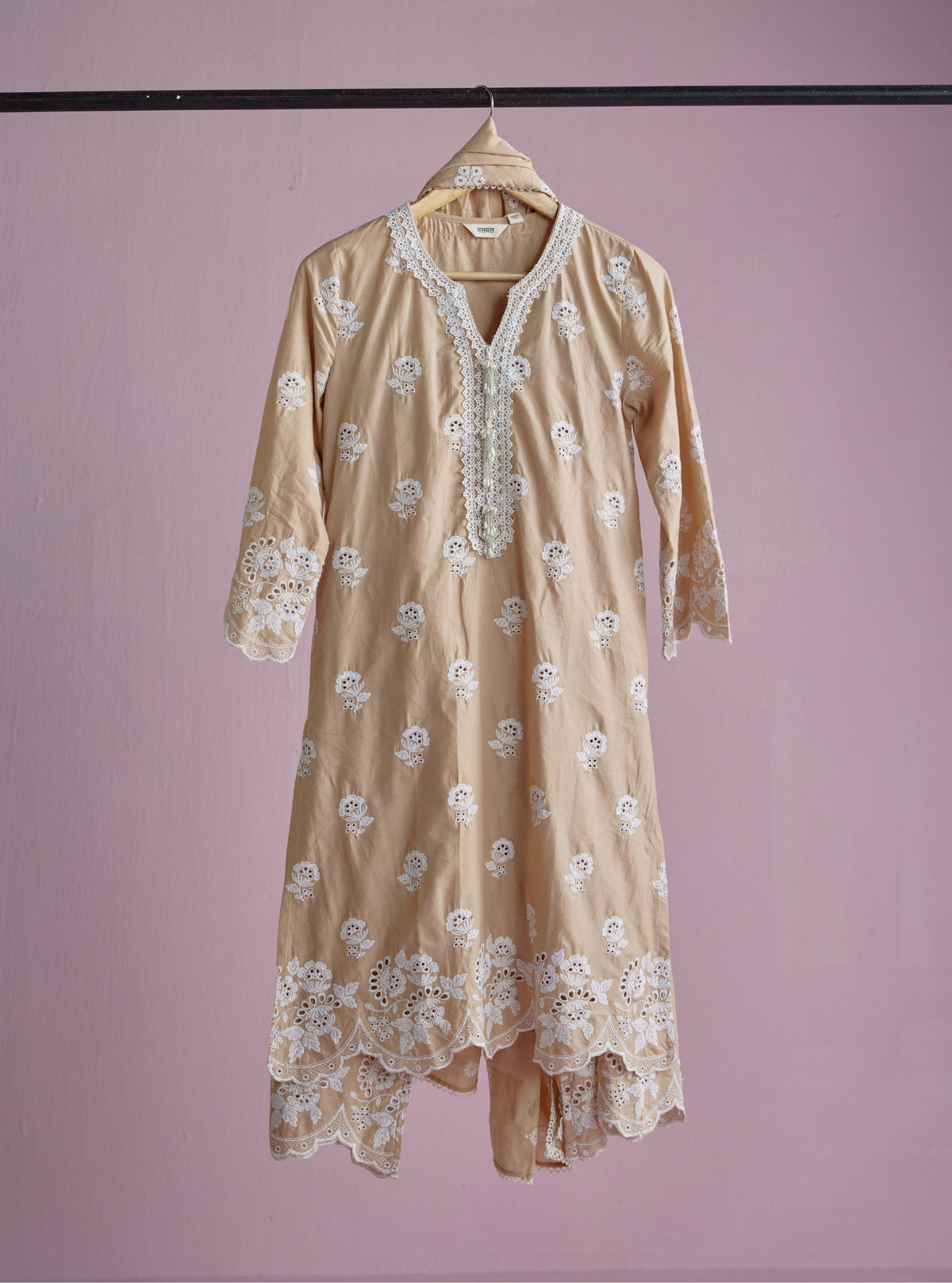 Avo Supima Cotton Beige Kurta Set