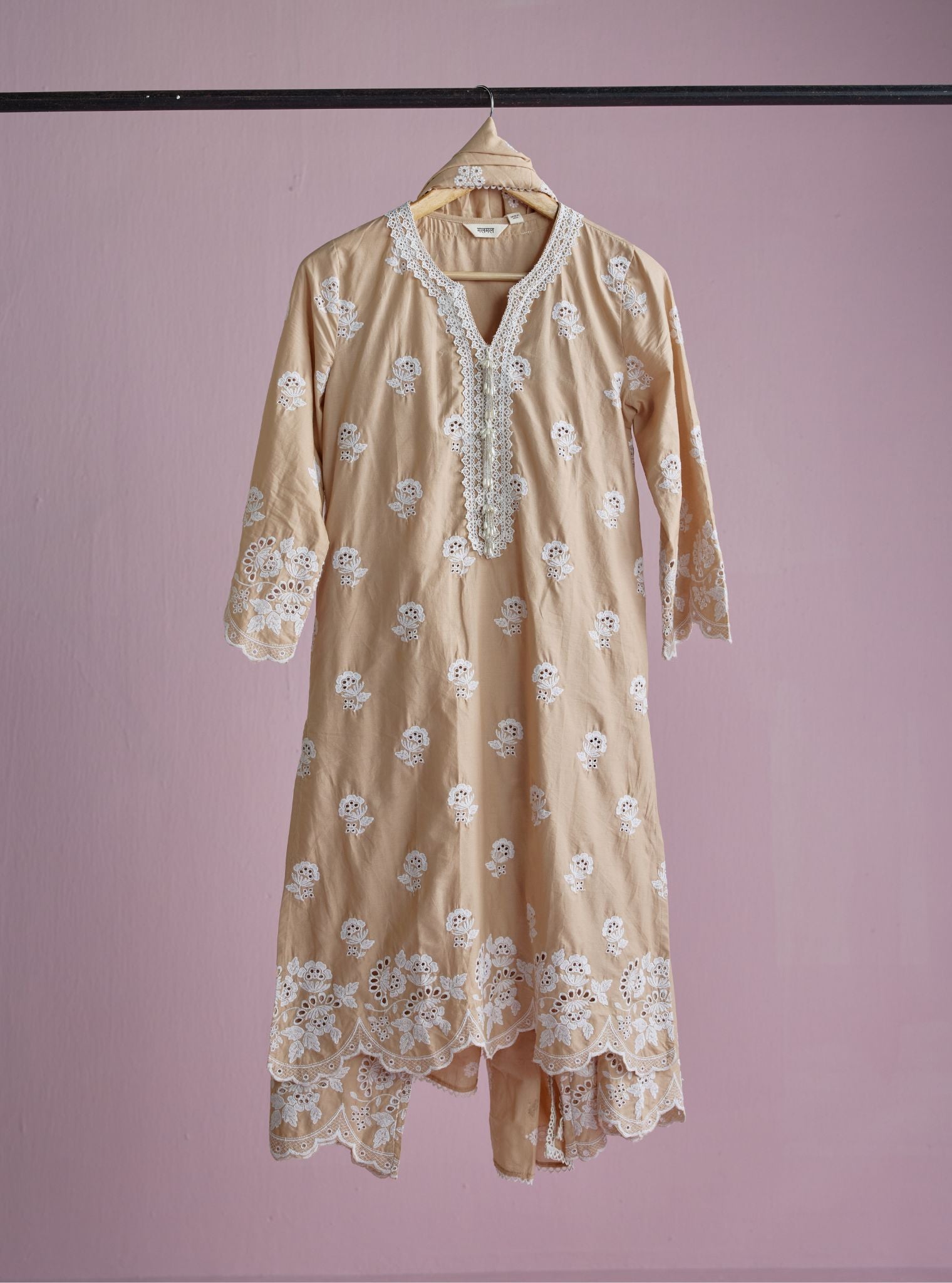 Avo Supima Cotton Beige Kurta Set