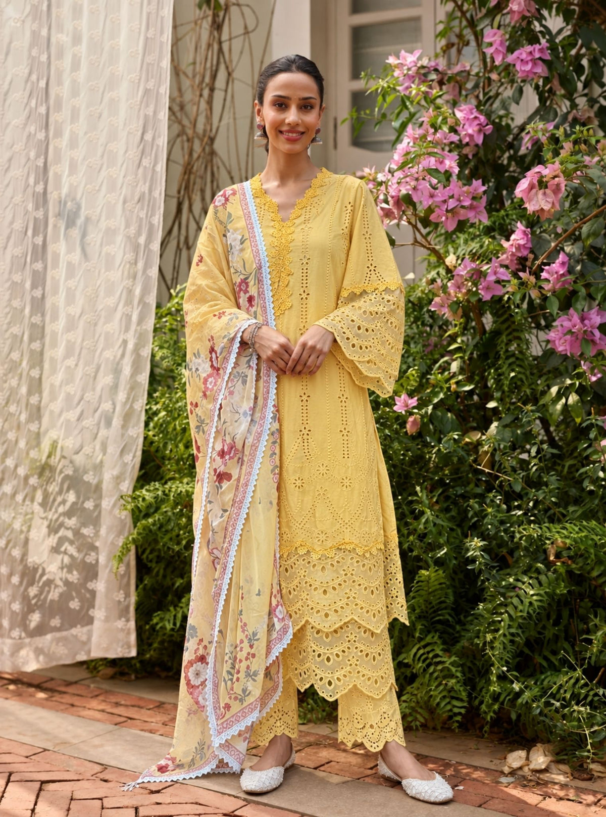 Vachi Supima Cotton Yellow Kurta Set