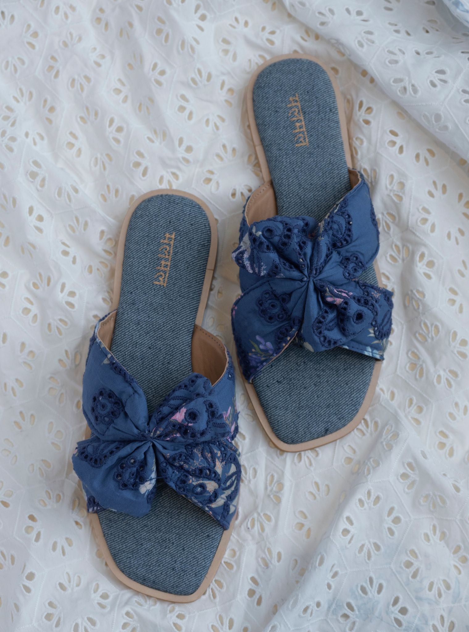 Mulmul Ember Denim Flat Sandal