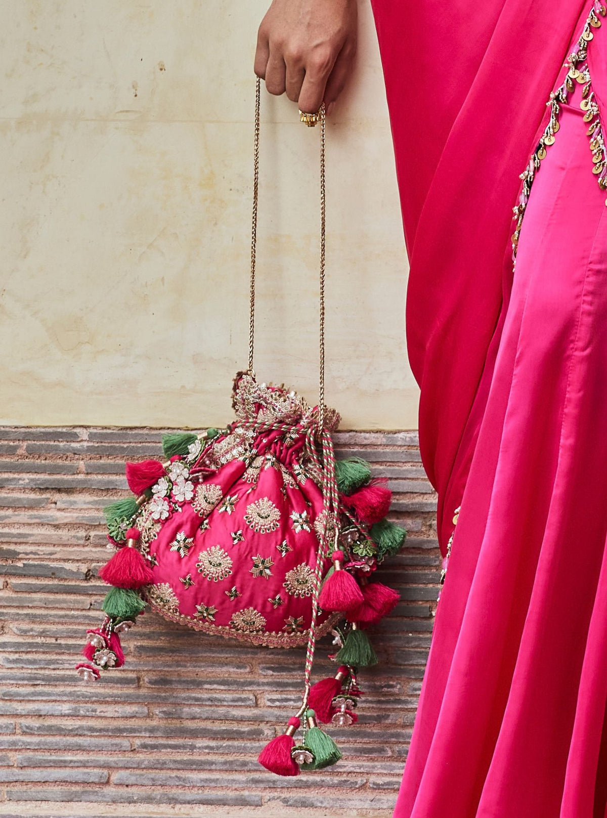 Simone Fushia Potli Bag