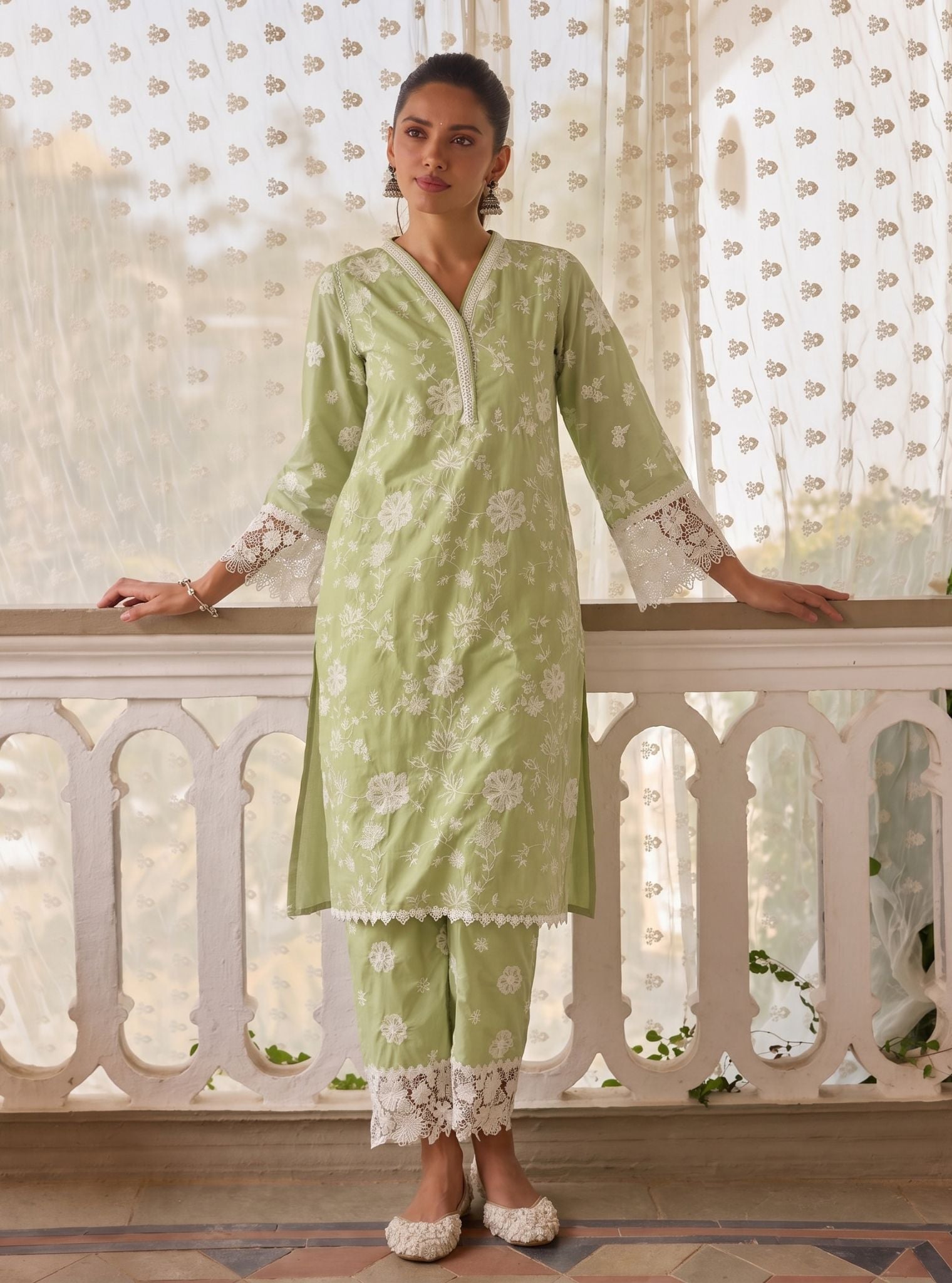 Baybreeze Supima Cotton Green Kurta Set