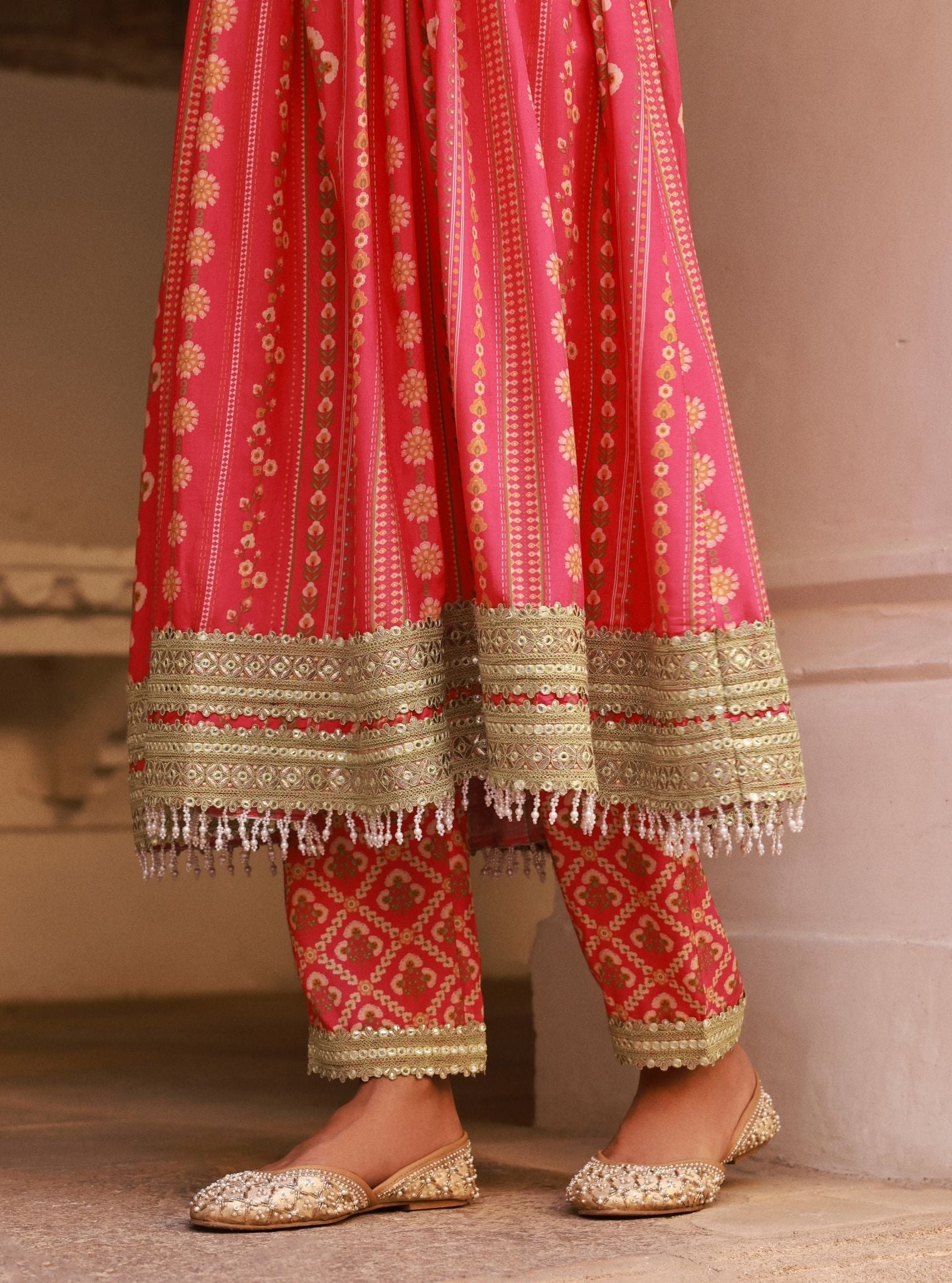 Uvrita Fuschia Lawn Anarkali Set