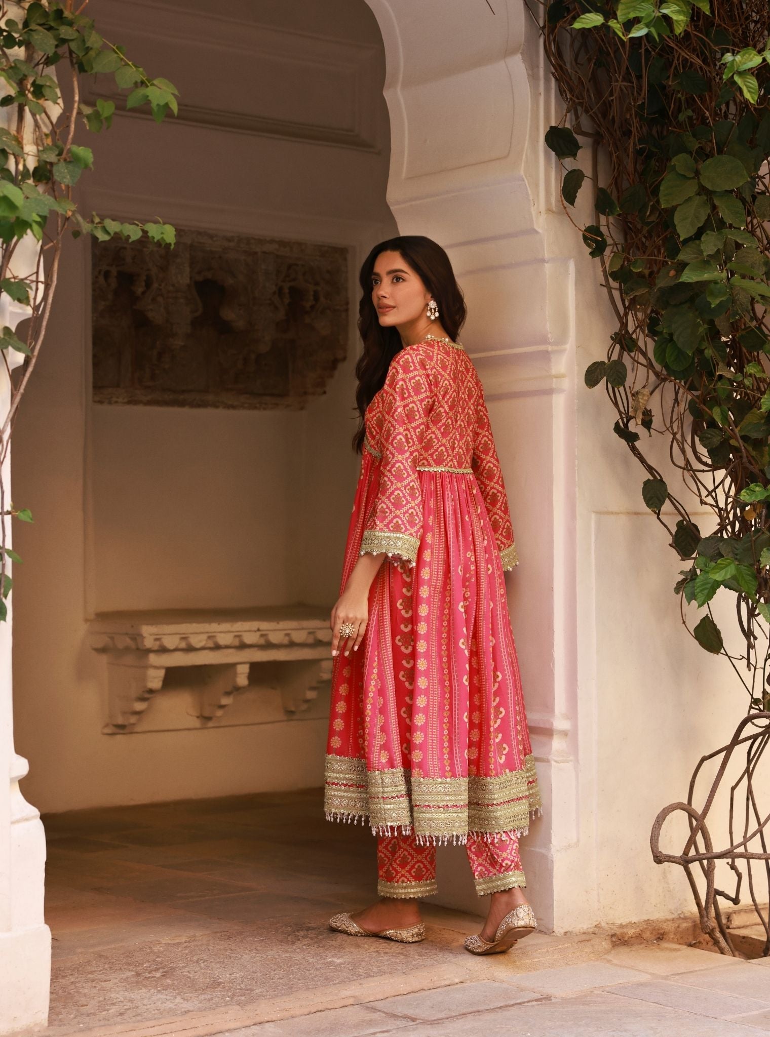 Uvrita Fuschia Lawn Anarkali Set