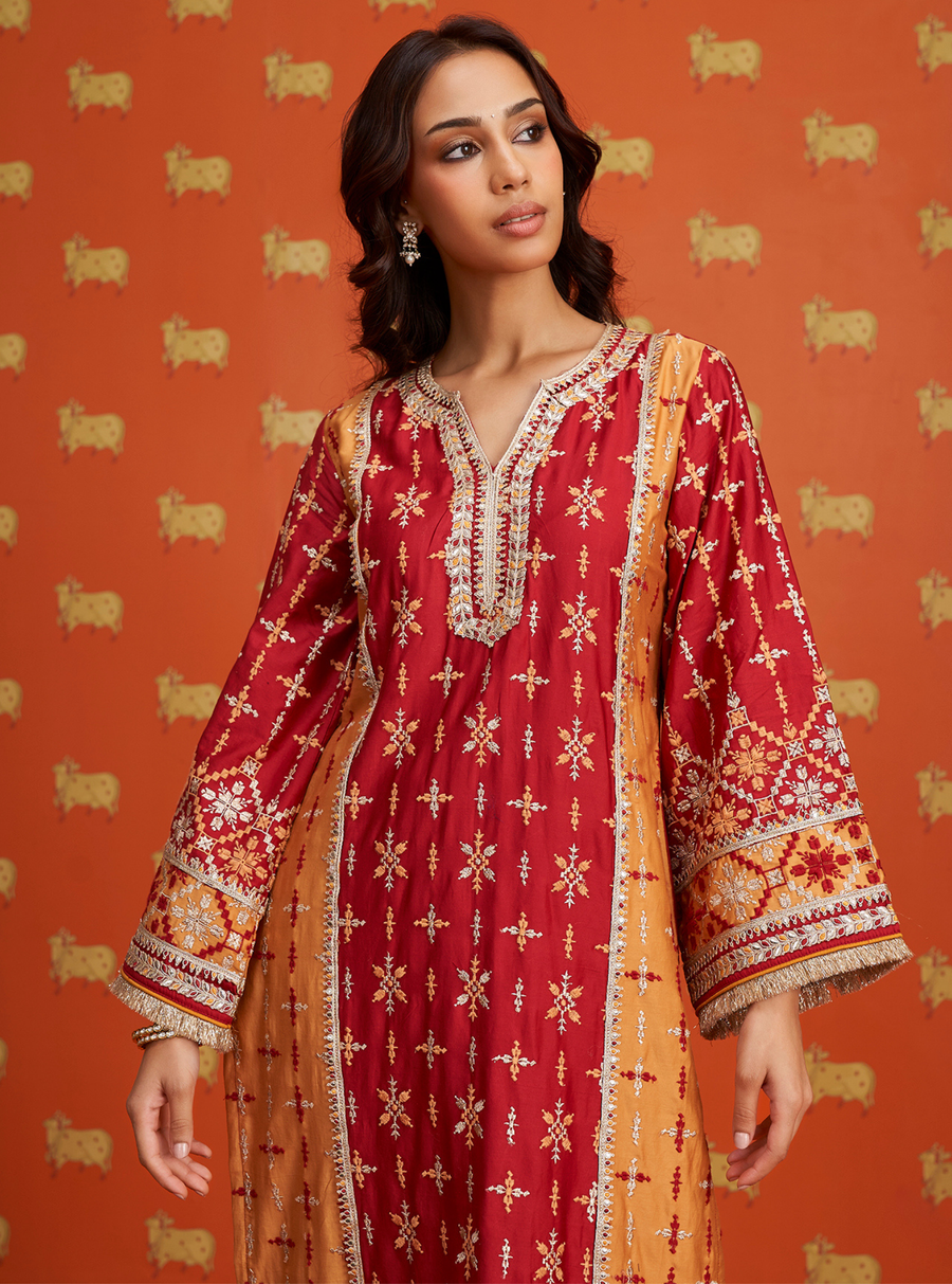 Anya Pima Satin Green Kurta Set