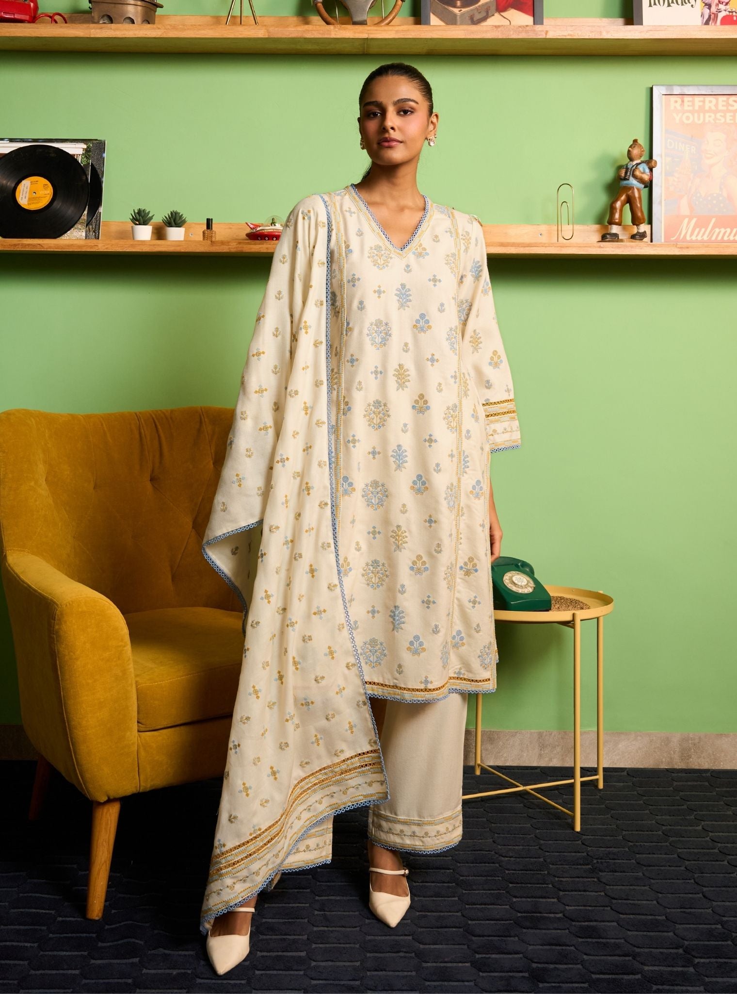 Heidi Wool Off White Kurta Set