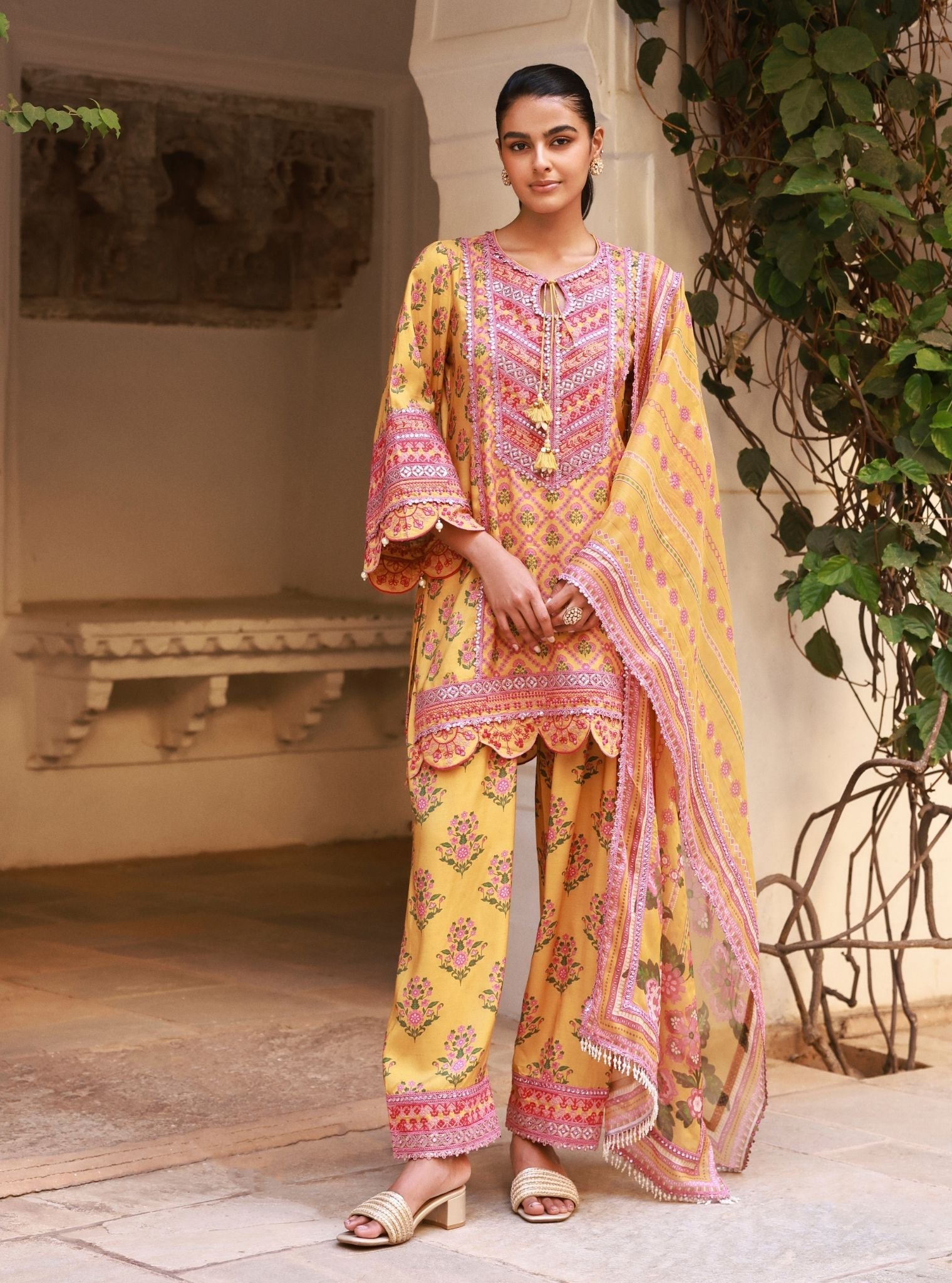Kalari Mustard Lawn Kurta Set