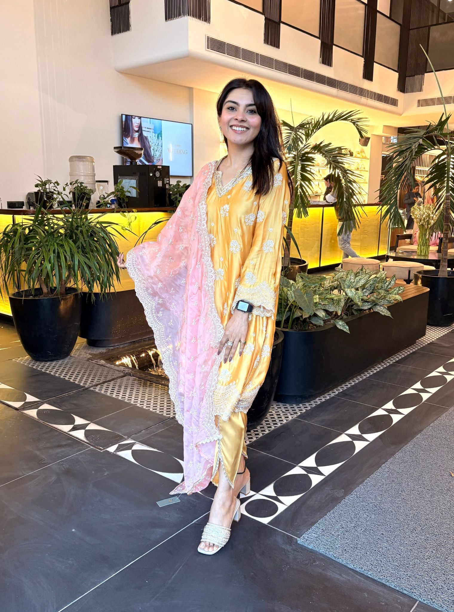 Mehar Pima Yellow Kurta Set