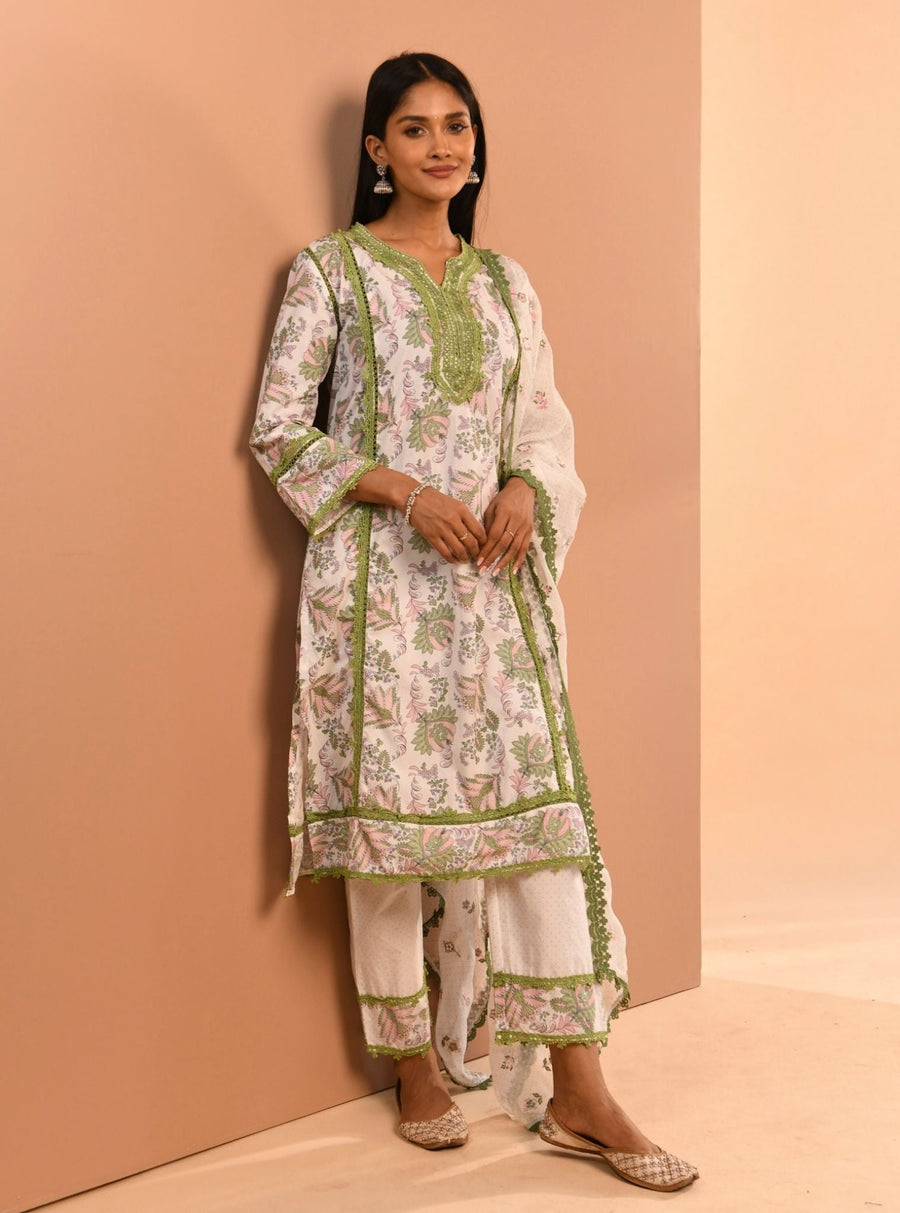 Mulmul Supima Cotton Erin Pant Green