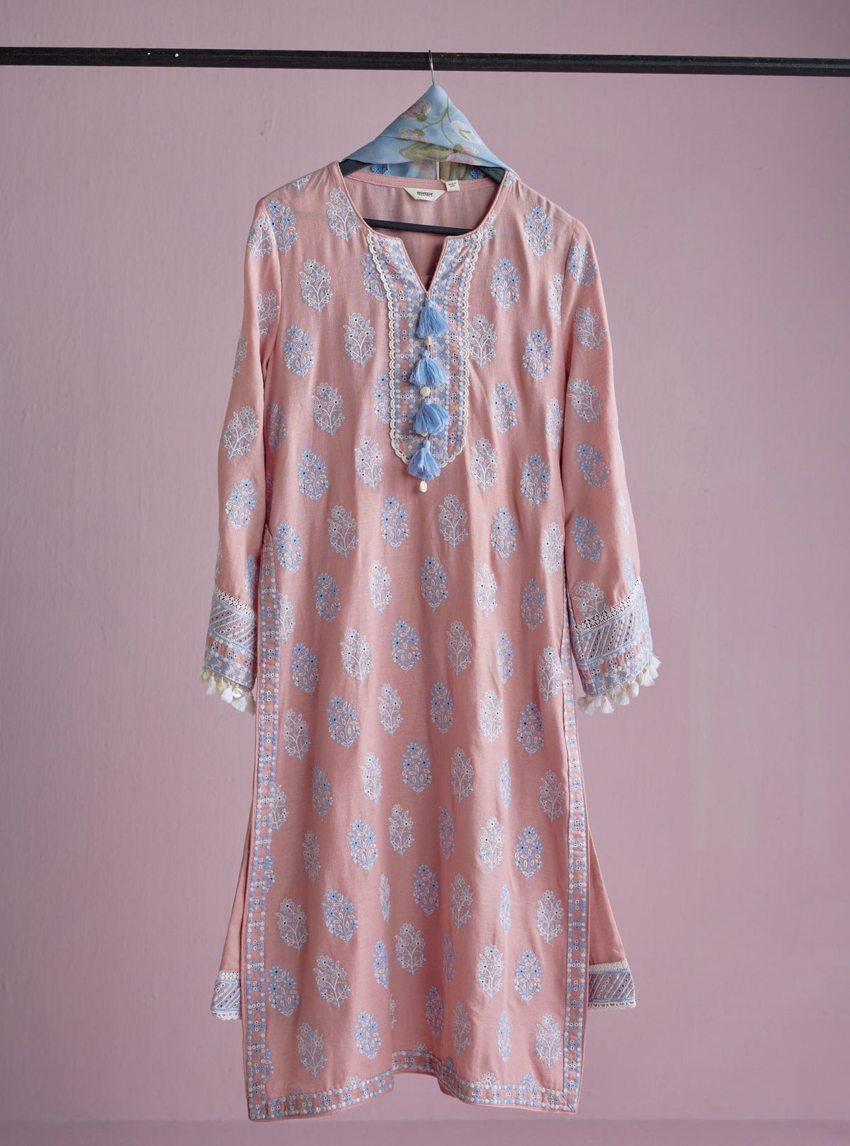 Lume Linen Pink Kurta Set