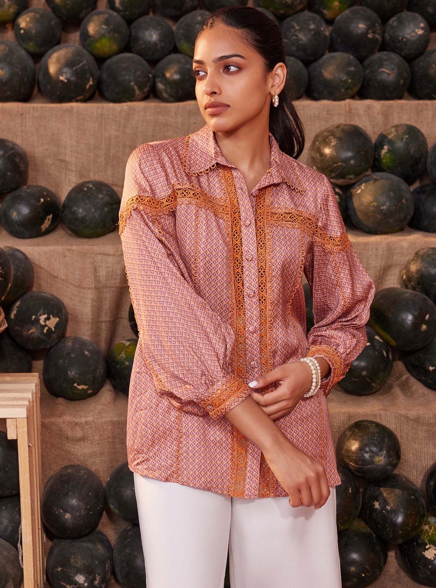 Mulmul Cupro Lonain Grey Top