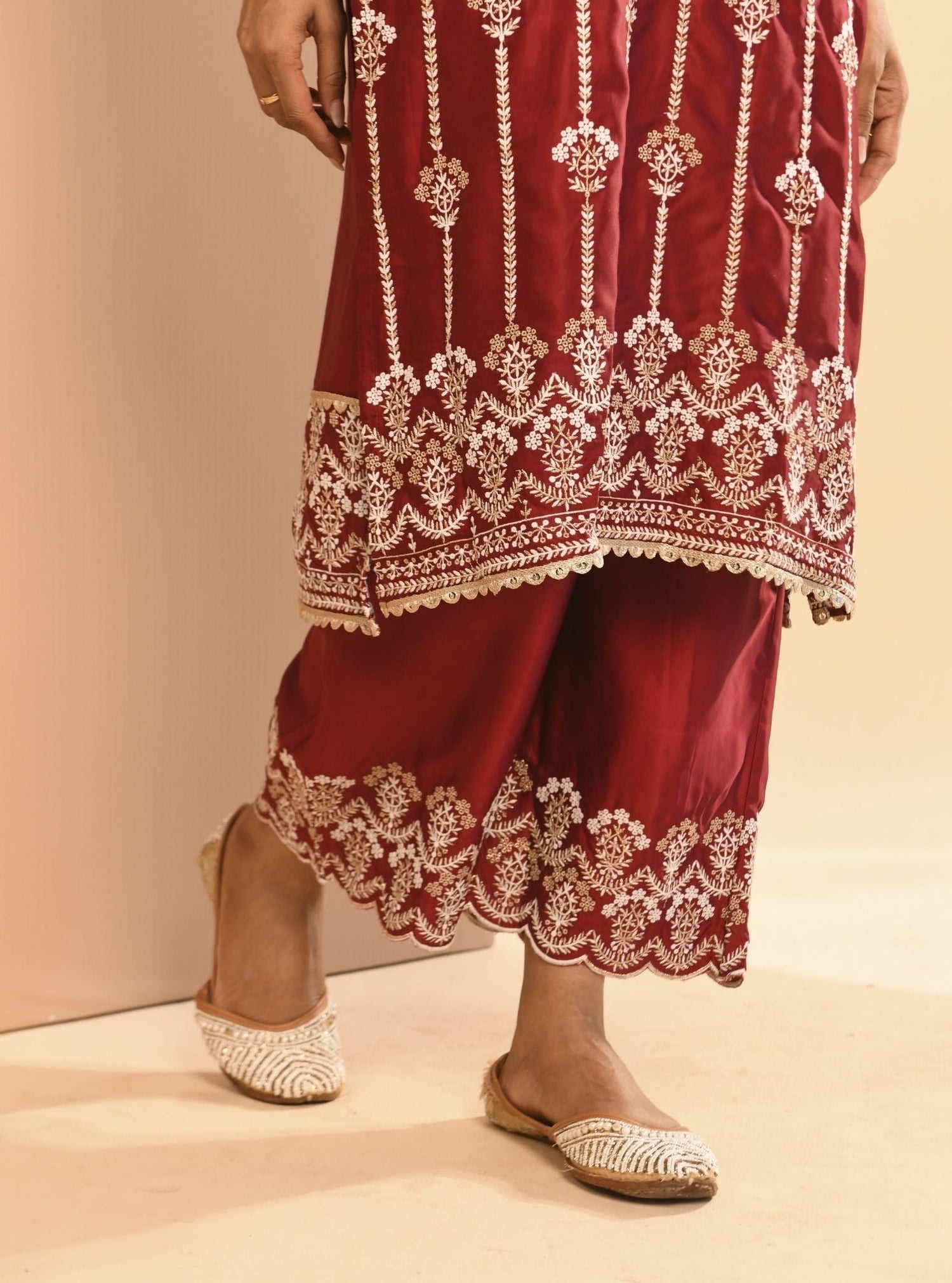 Aarya Cupro Wine Kurta Set main image 0