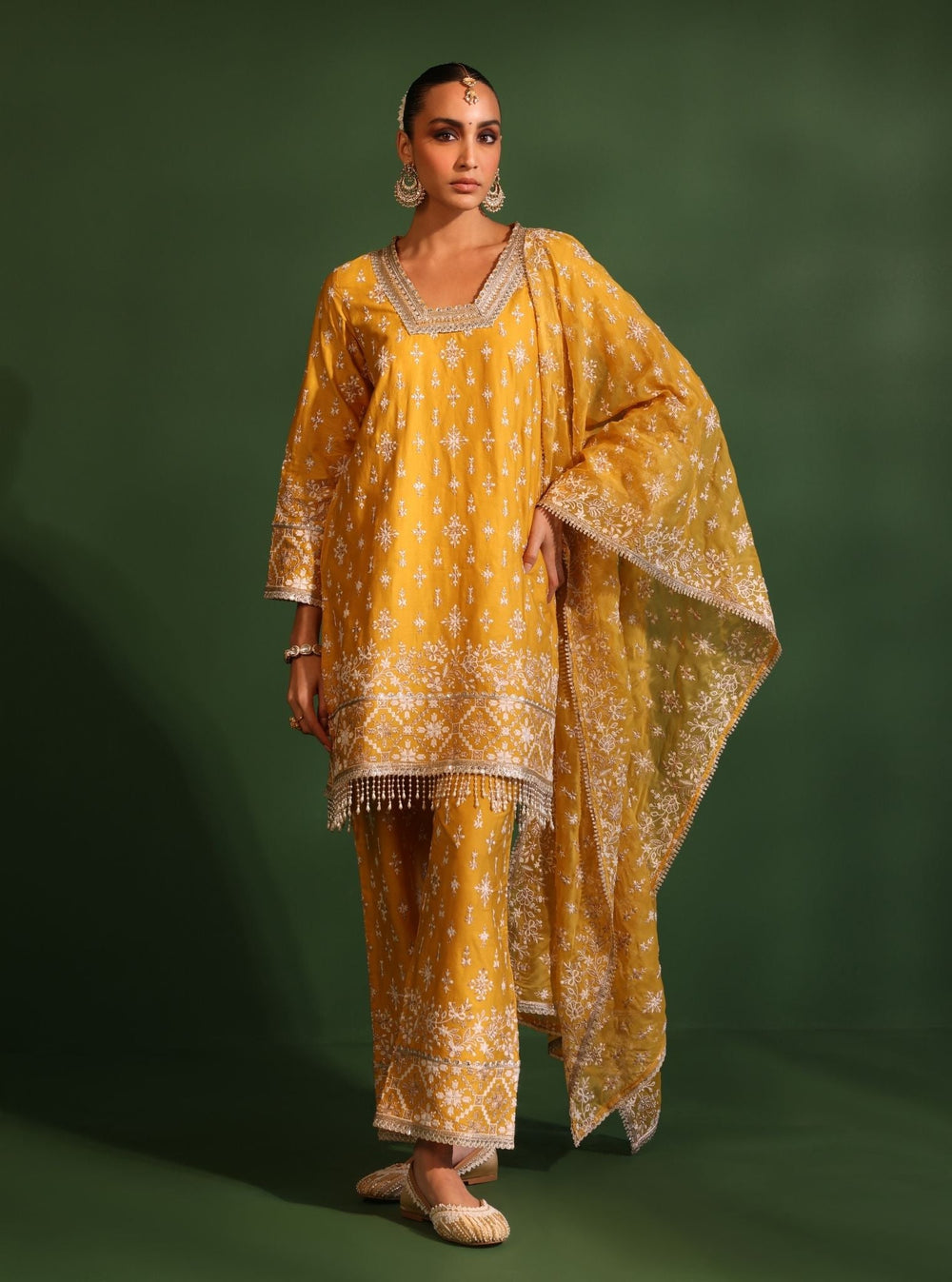 Mulmul Organza Printed Rajvella Steel Blue Dupatta main image 1