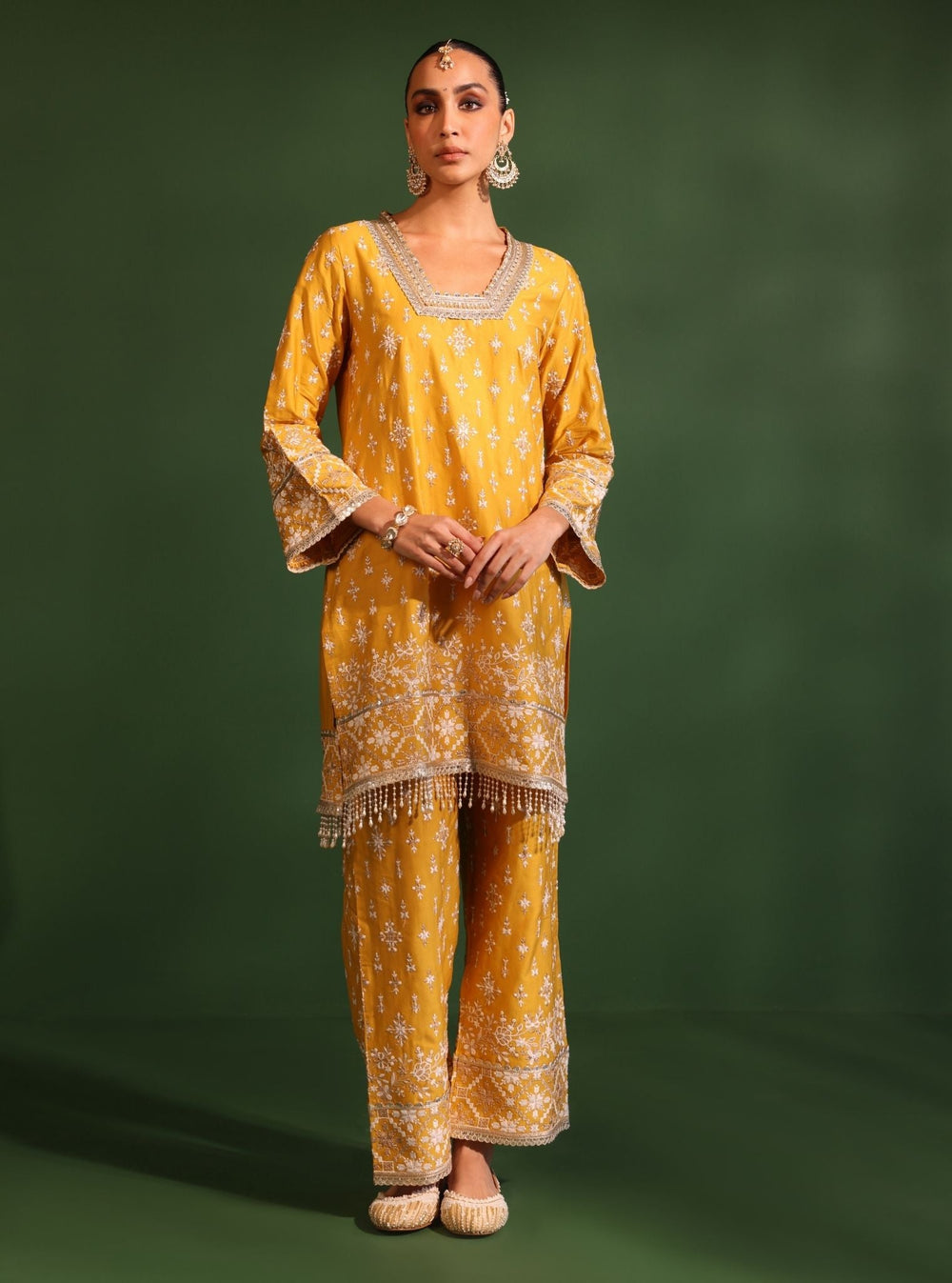 Mulmul Organza Kalander Yellow Dupatta main image 0
