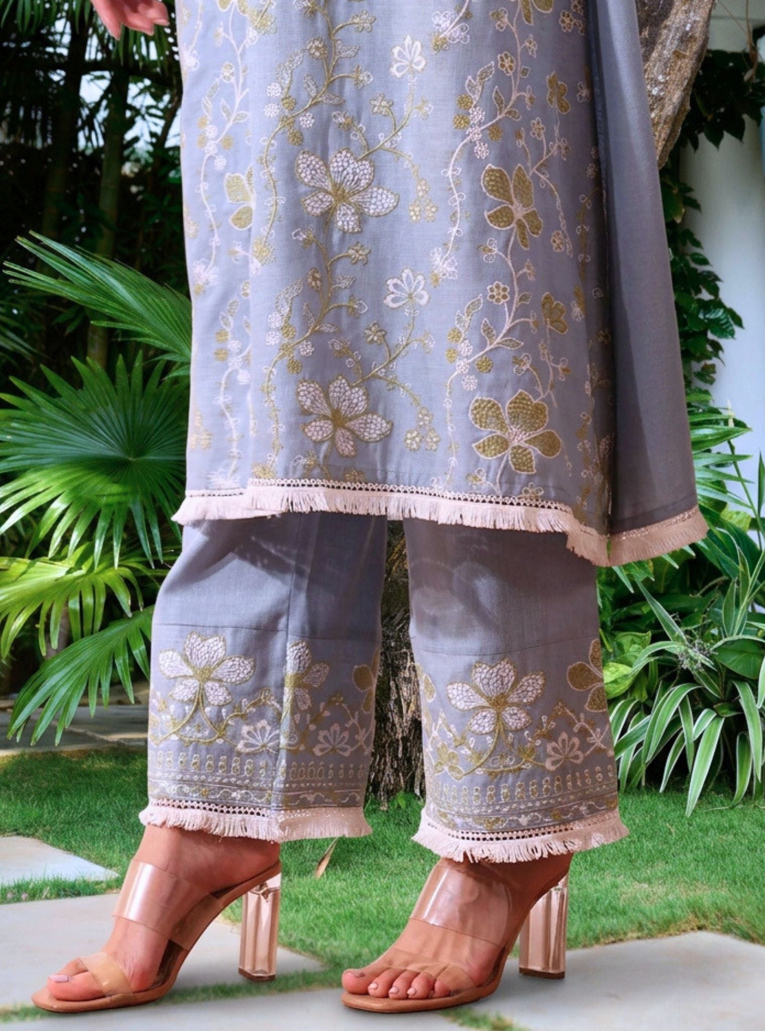 Vania Linen Light Blue Kurta Set