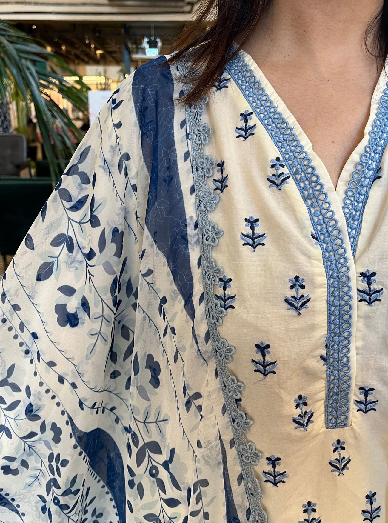 Mulmul Supima Cotton Denise Off White Kurta
