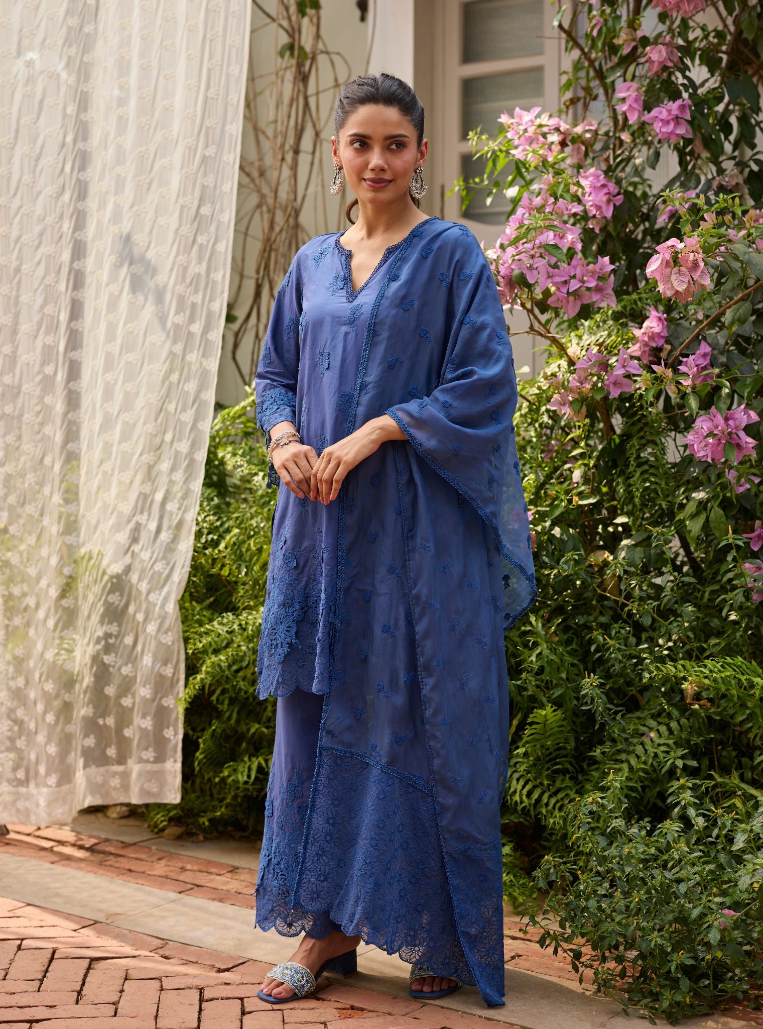 Vae Supima Cotton Navy Kurta Set