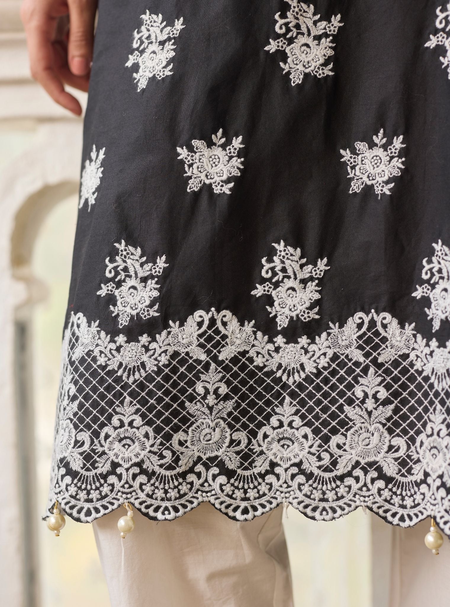 Penna Supuma Cotton Black Kurta Set