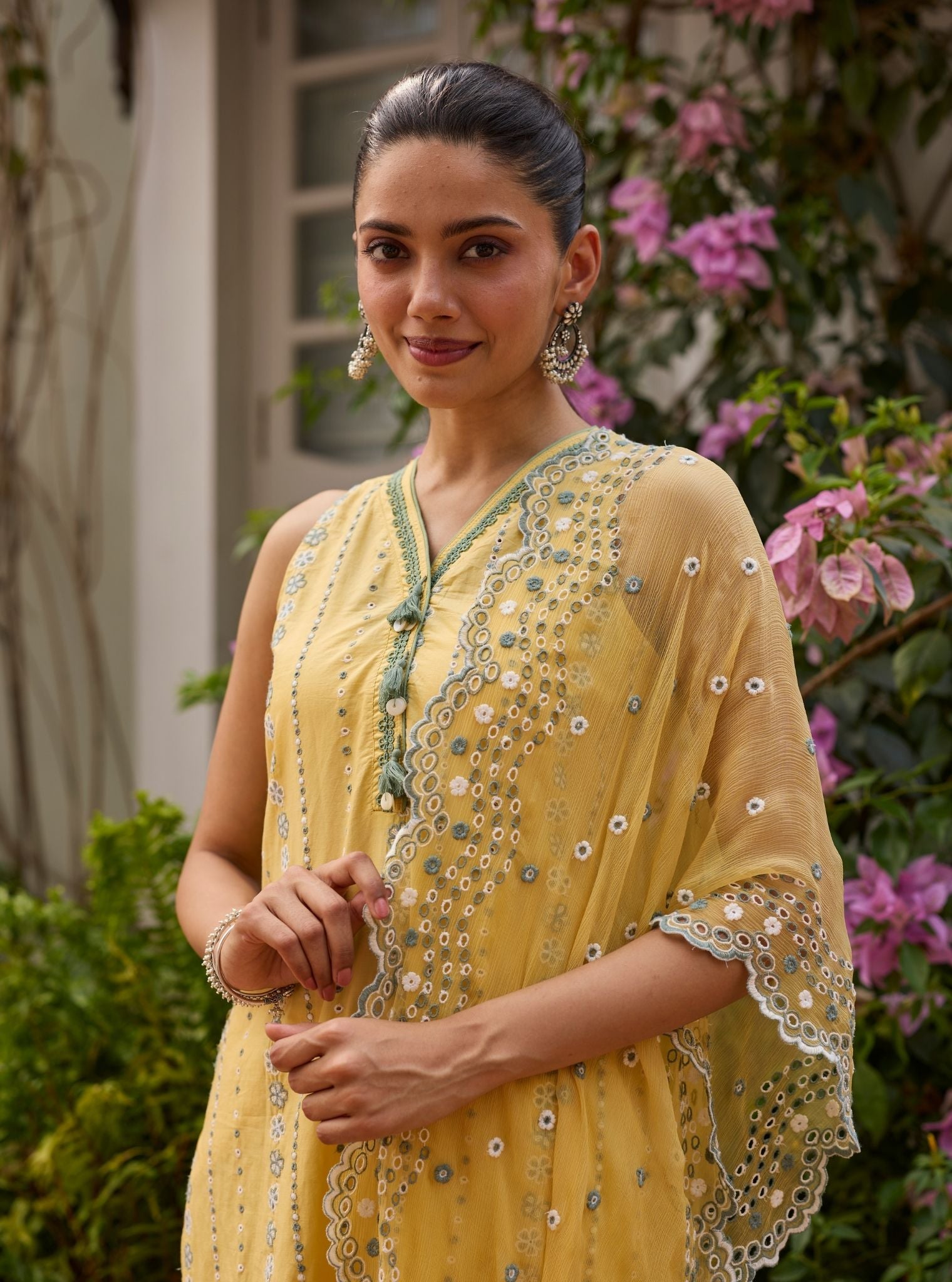 Elra Supima Cotton Yellow Kurta Set