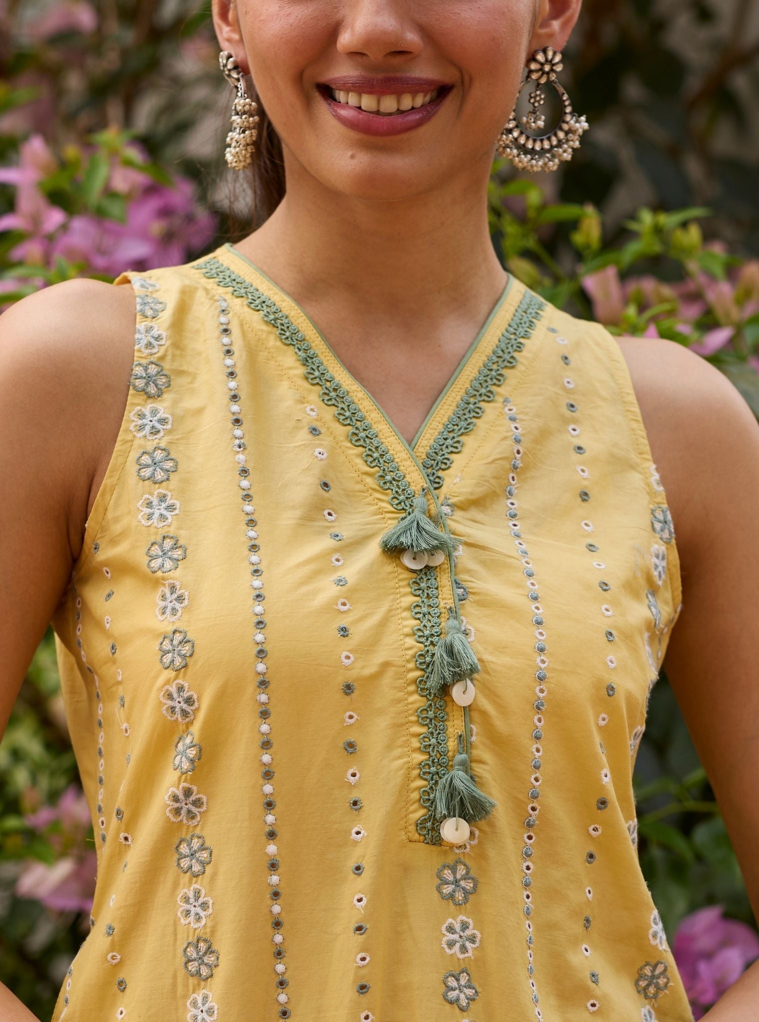 Elra Supima Cotton Yellow Kurta Set