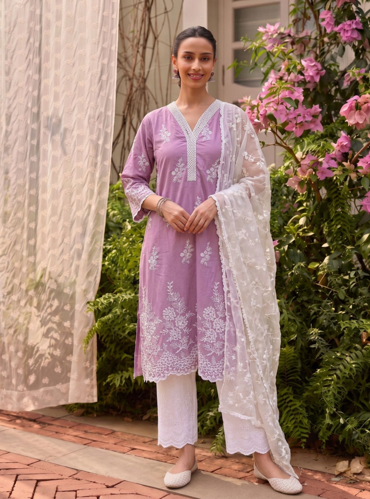 Adeera Supima Cotton Grape Kurta Set