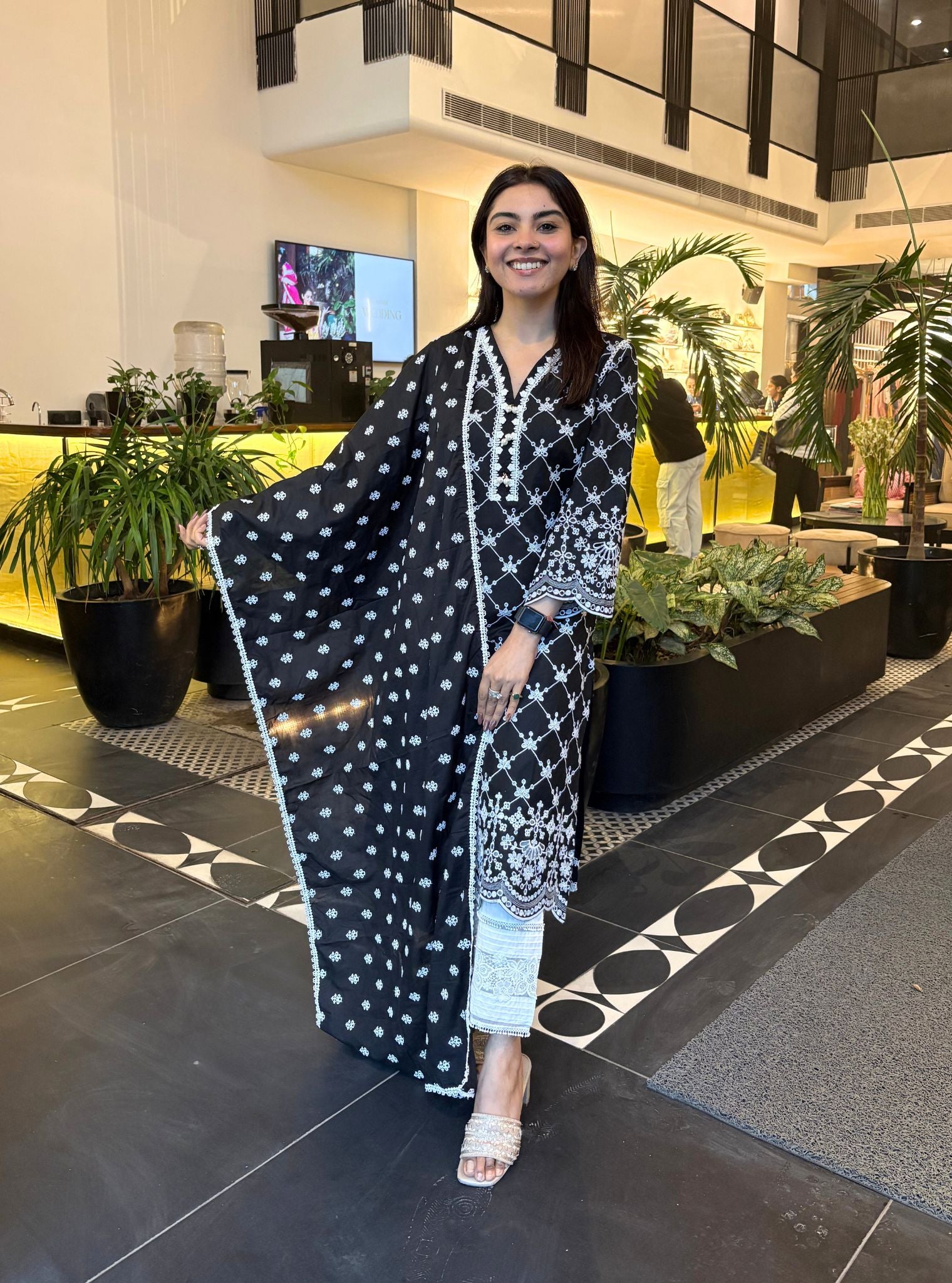 Perth Supima Cotton Black Kurta Set