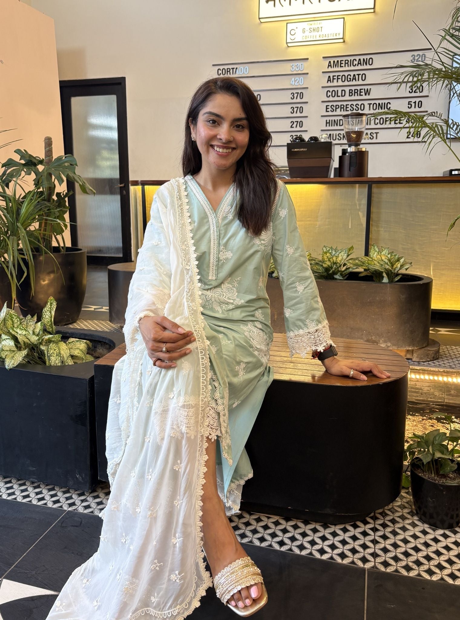 Iraavat Supima Cotton Teal Blue Kurta Set