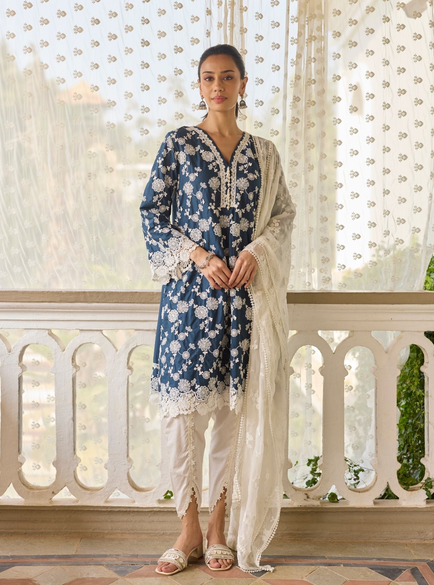 Aaranya Supima Cotton Navy Kurta Set