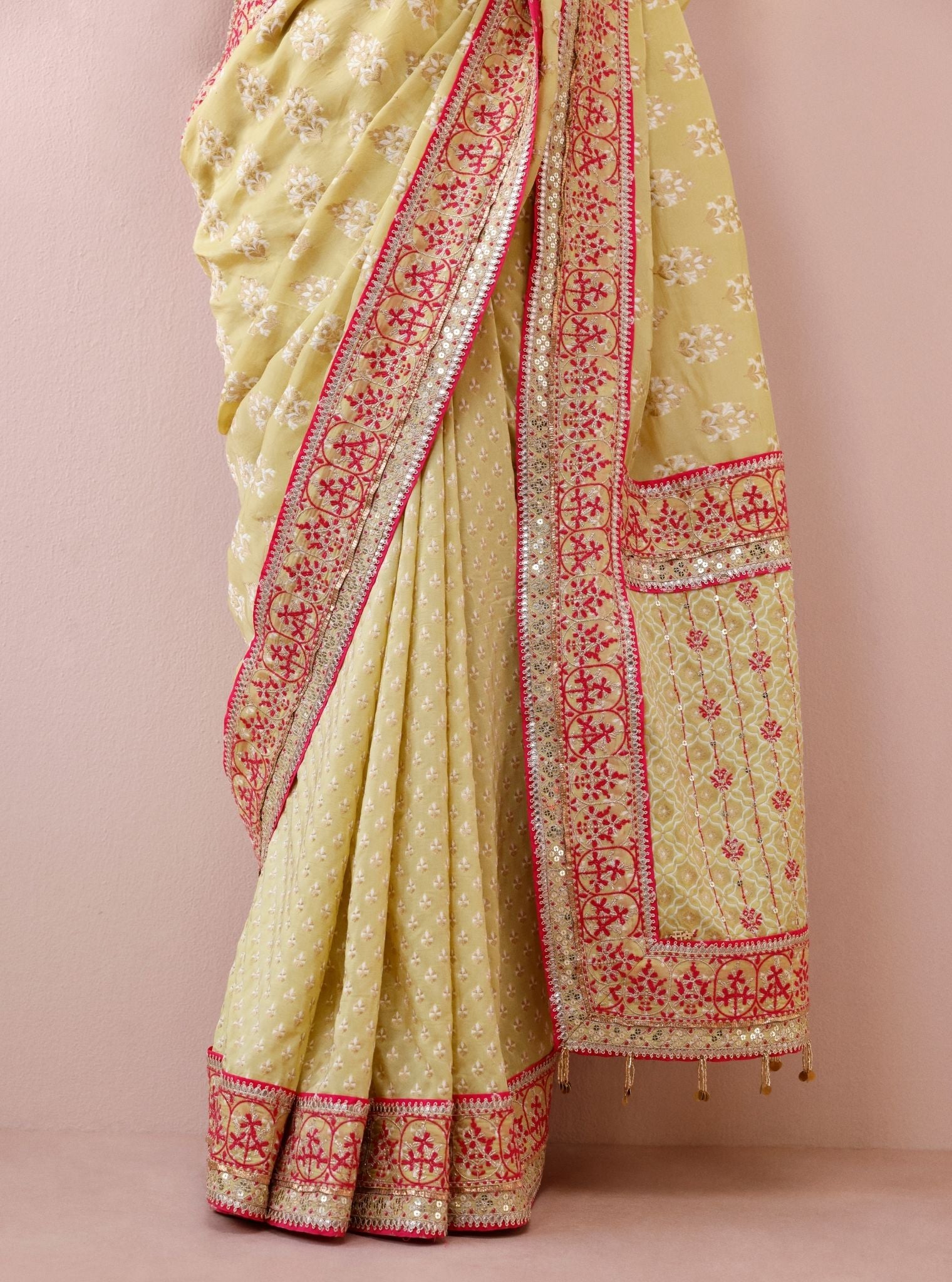 Riona Banarsi Lime Saree