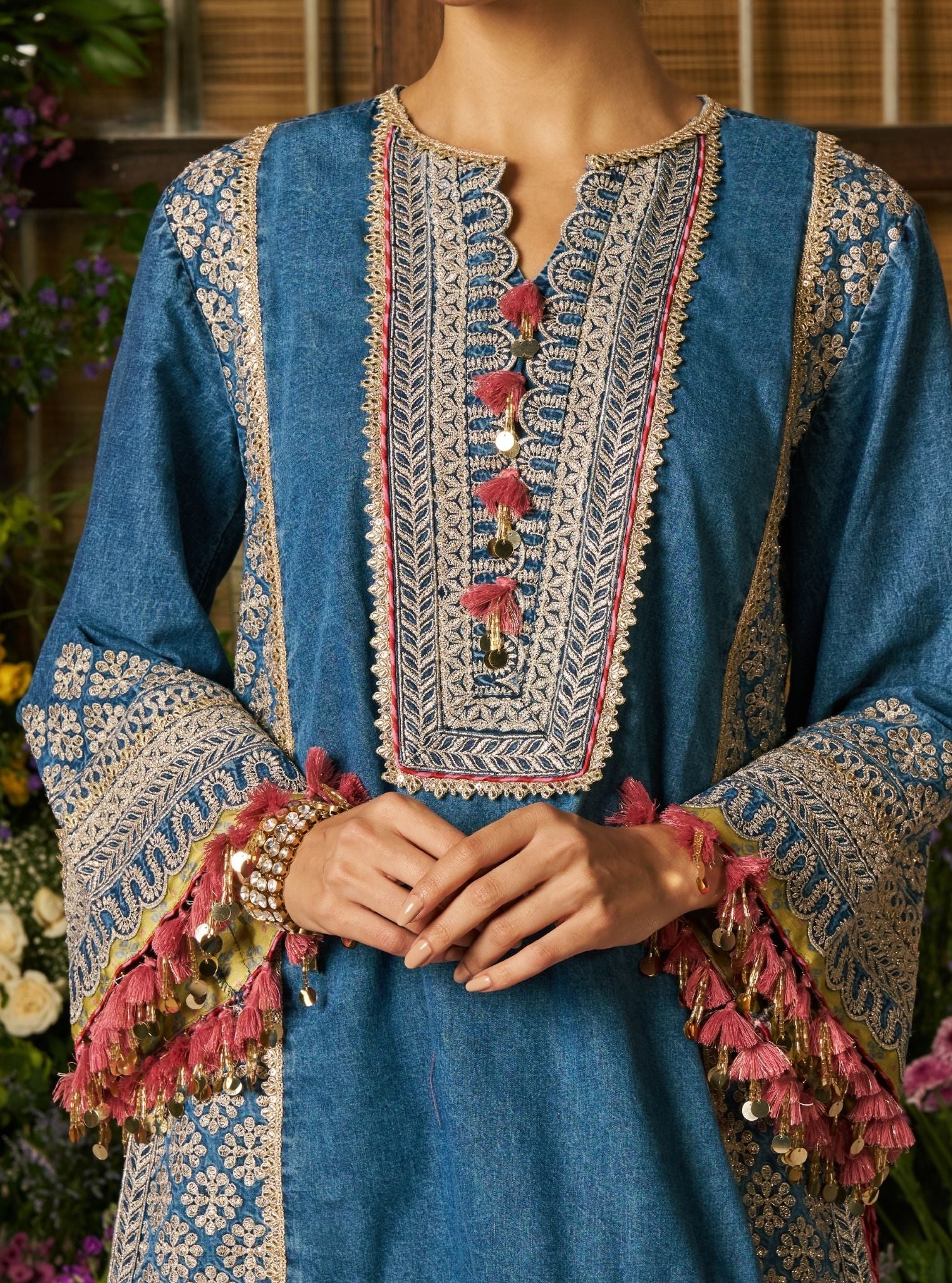 Sakhi Denim Kurta & Farshi Set