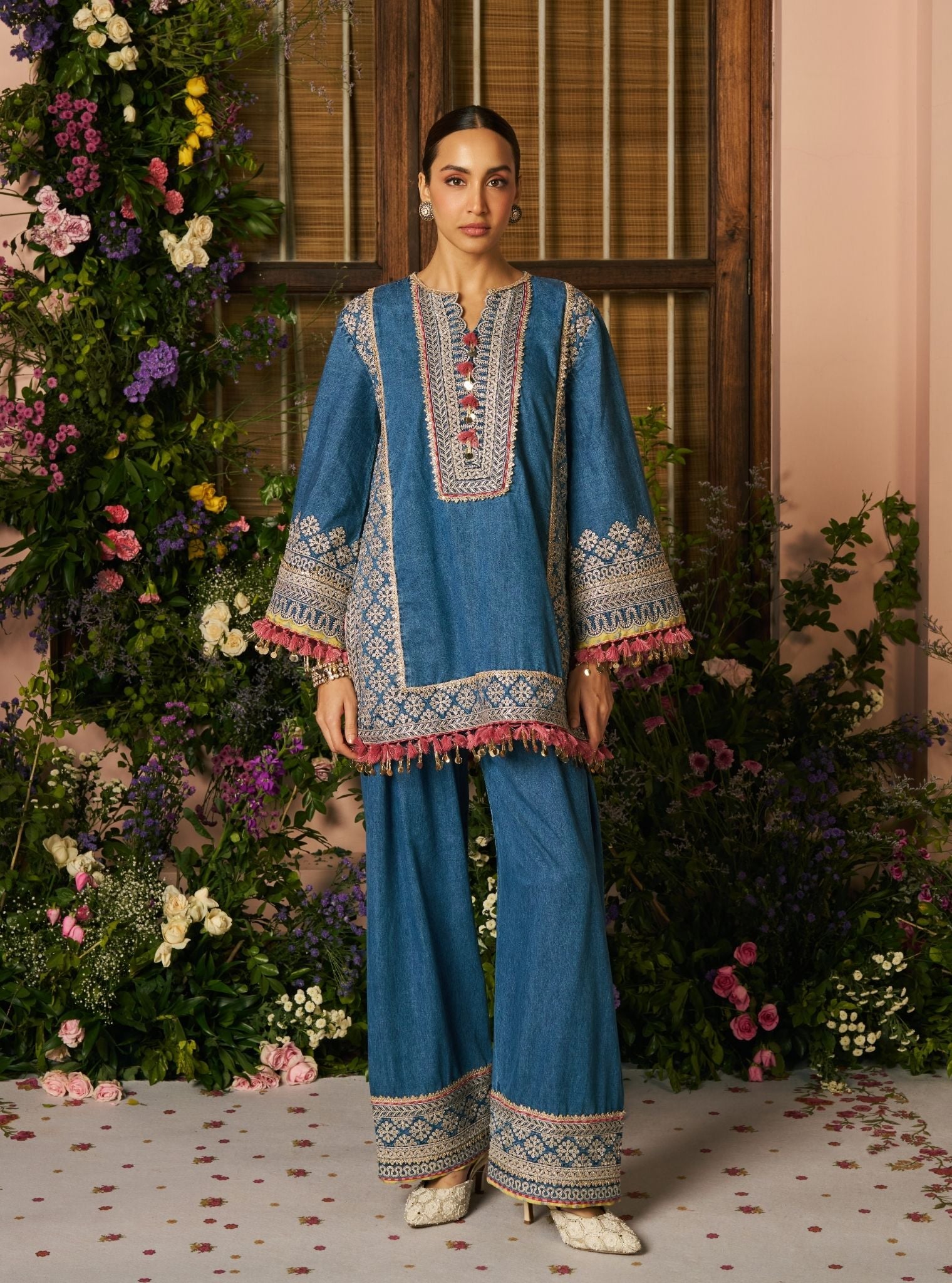 Sakhi Denim Kurta & Farshi Set