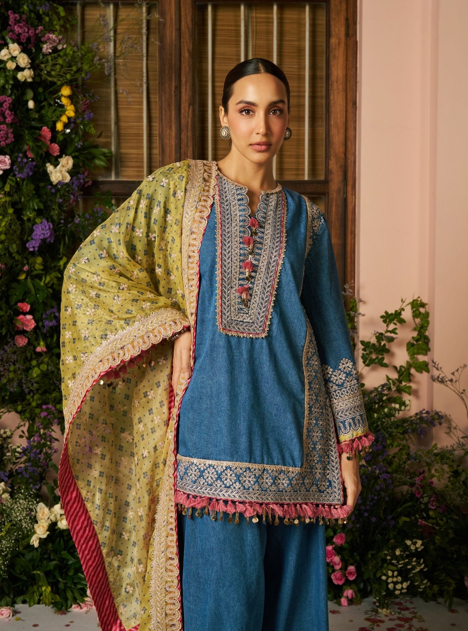 Sakhi Denim Kurta & Farshi Set