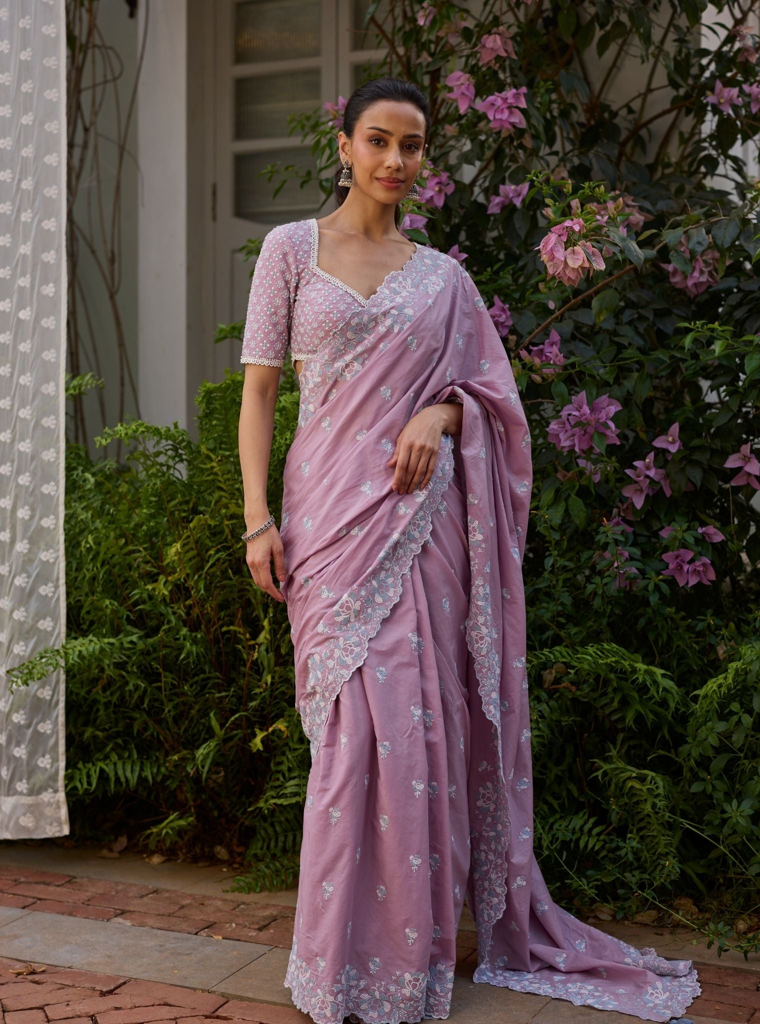 Rinae Supima Cotton Lilac Saree